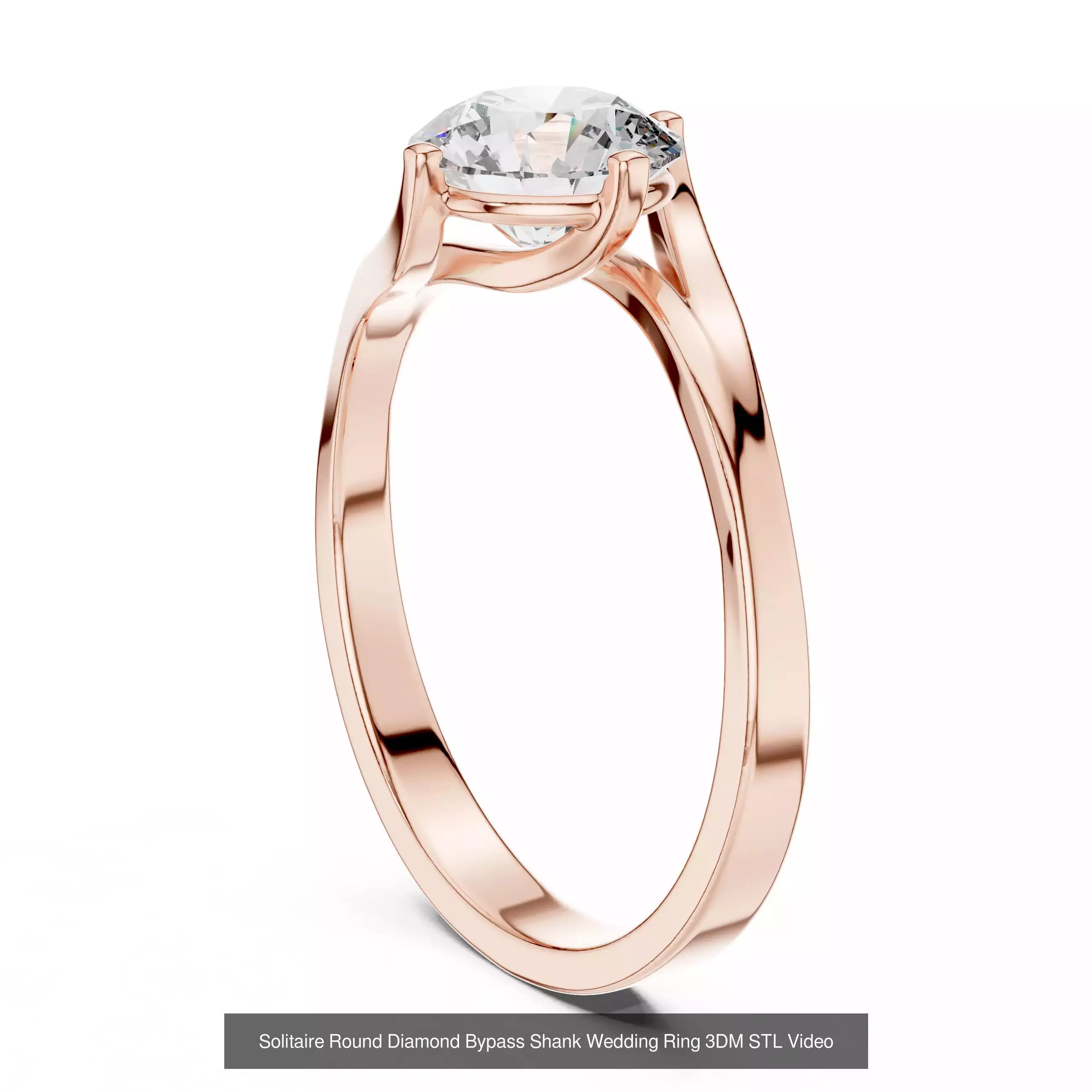 237 Solitaire Diamond Ring 3DM STL OBJ FBX 3 Color Render Video 3D Model Collection_178