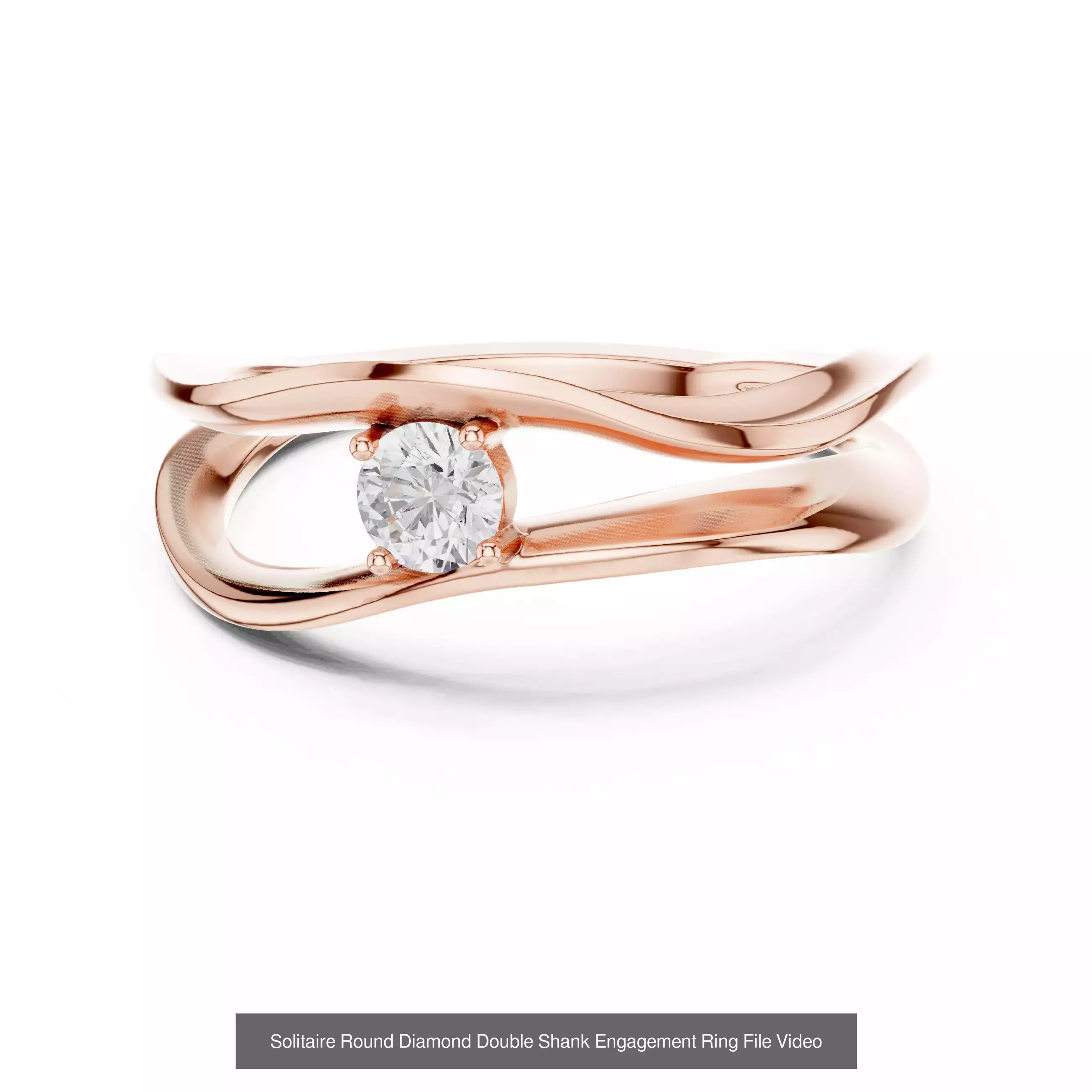 237 Solitaire Diamond Ring 3DM STL OBJ FBX 3 Color Render Video 3D Model Collection_46