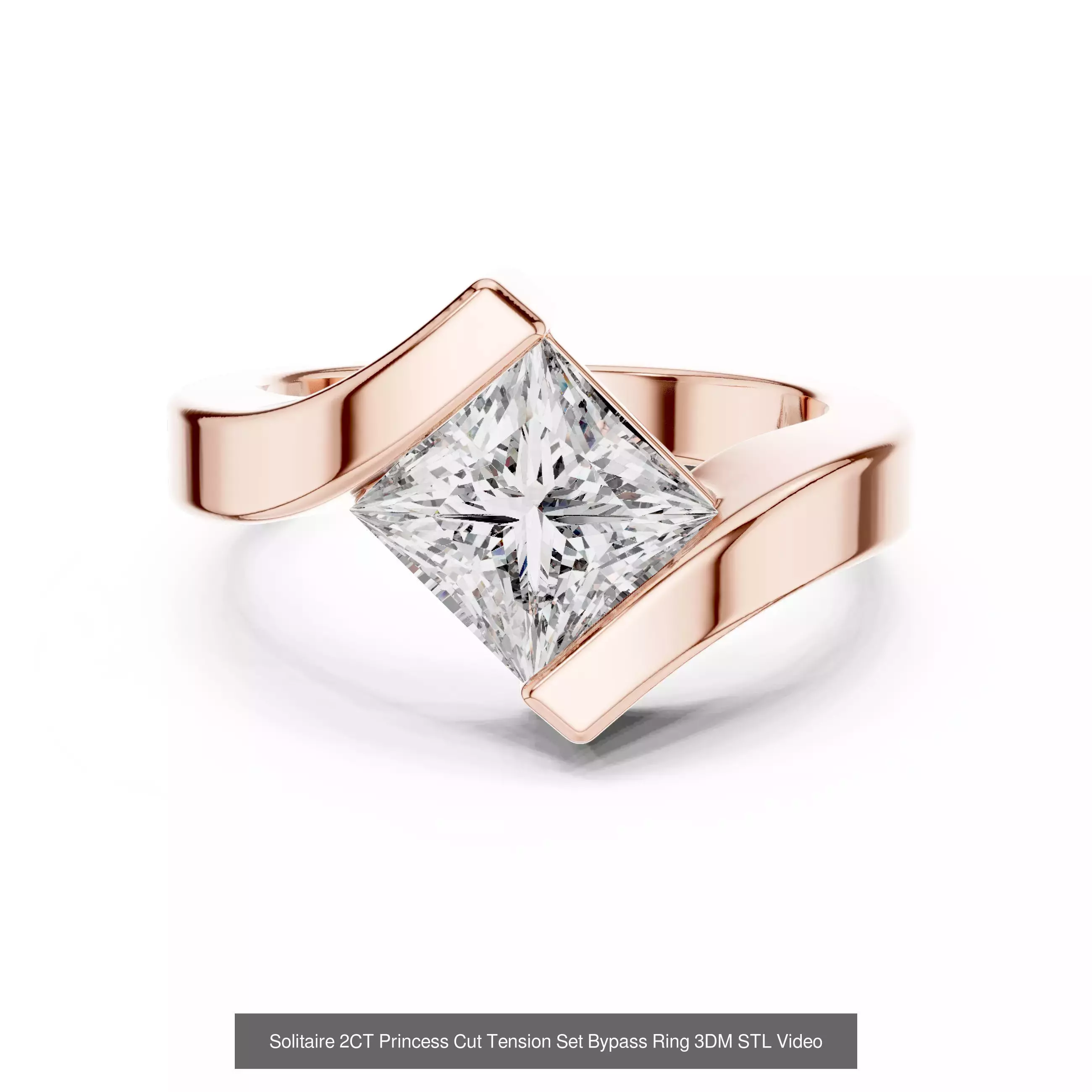 237 Solitaire Diamond Ring 3DM STL OBJ FBX 3 Color Render Video 3D Model Collection_81