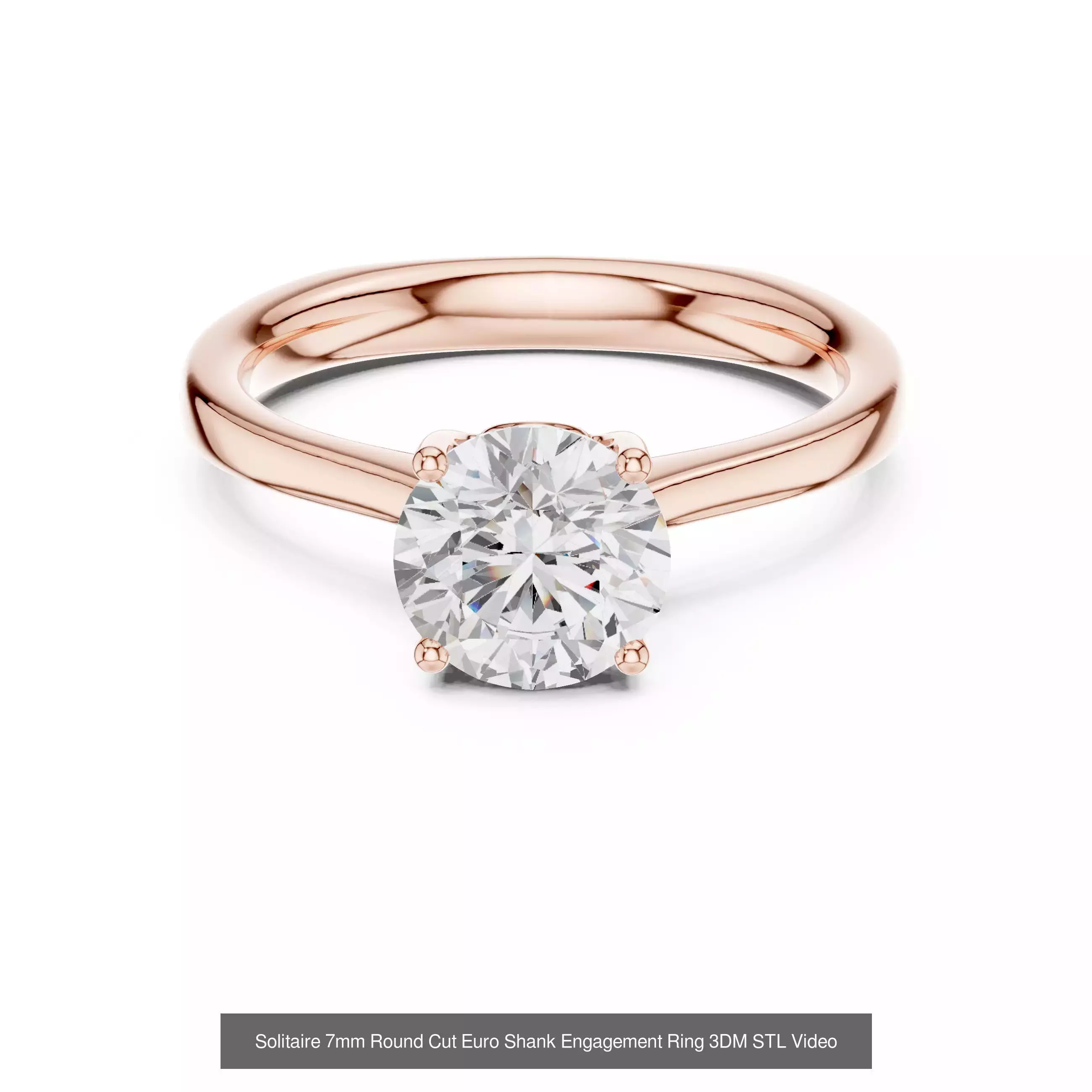 237 Solitaire Diamond Ring 3DM STL OBJ FBX 3 Color Render Video 3D Model Collection_145