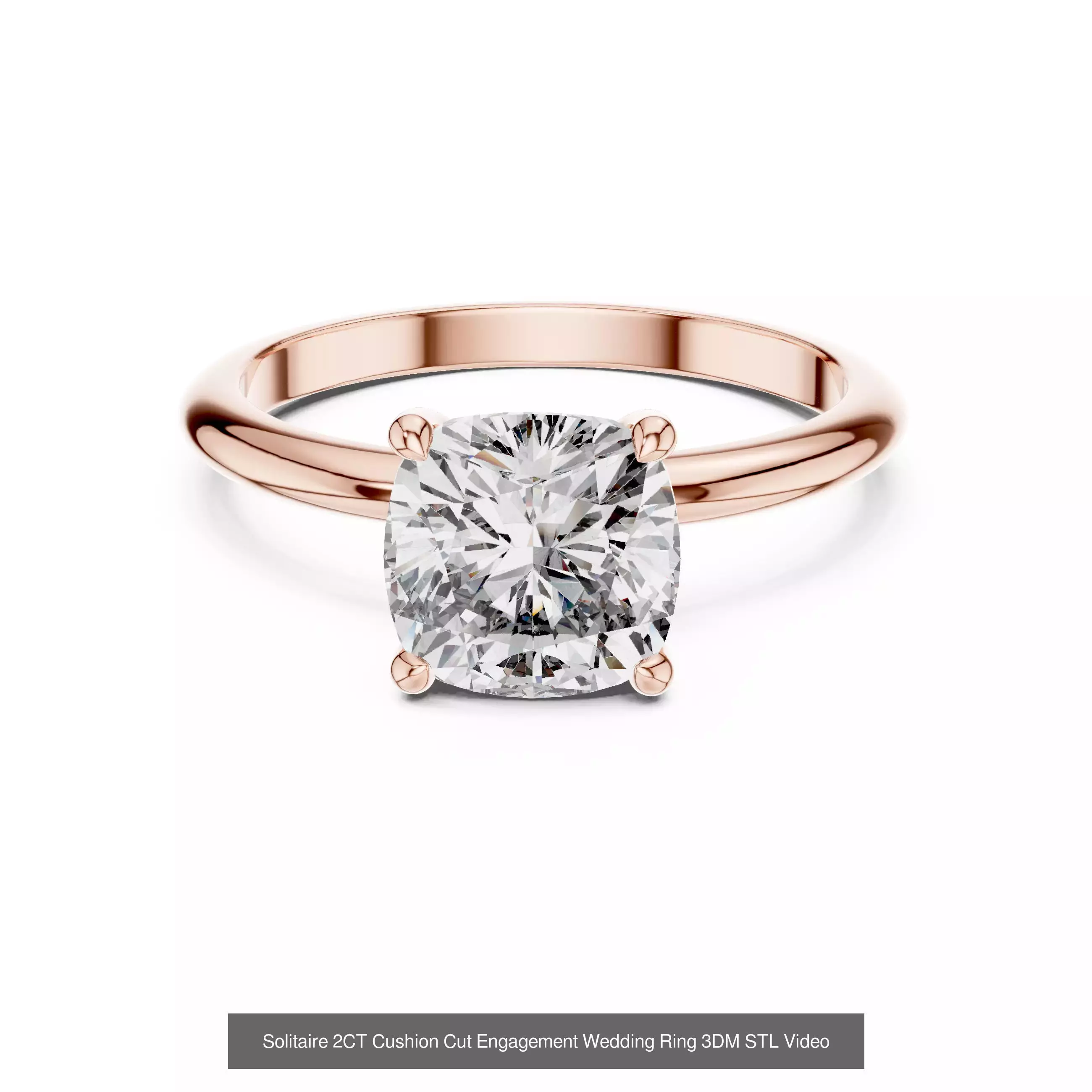 237 Solitaire Diamond Ring 3DM STL OBJ FBX 3 Color Render Video 3D Model Collection_77