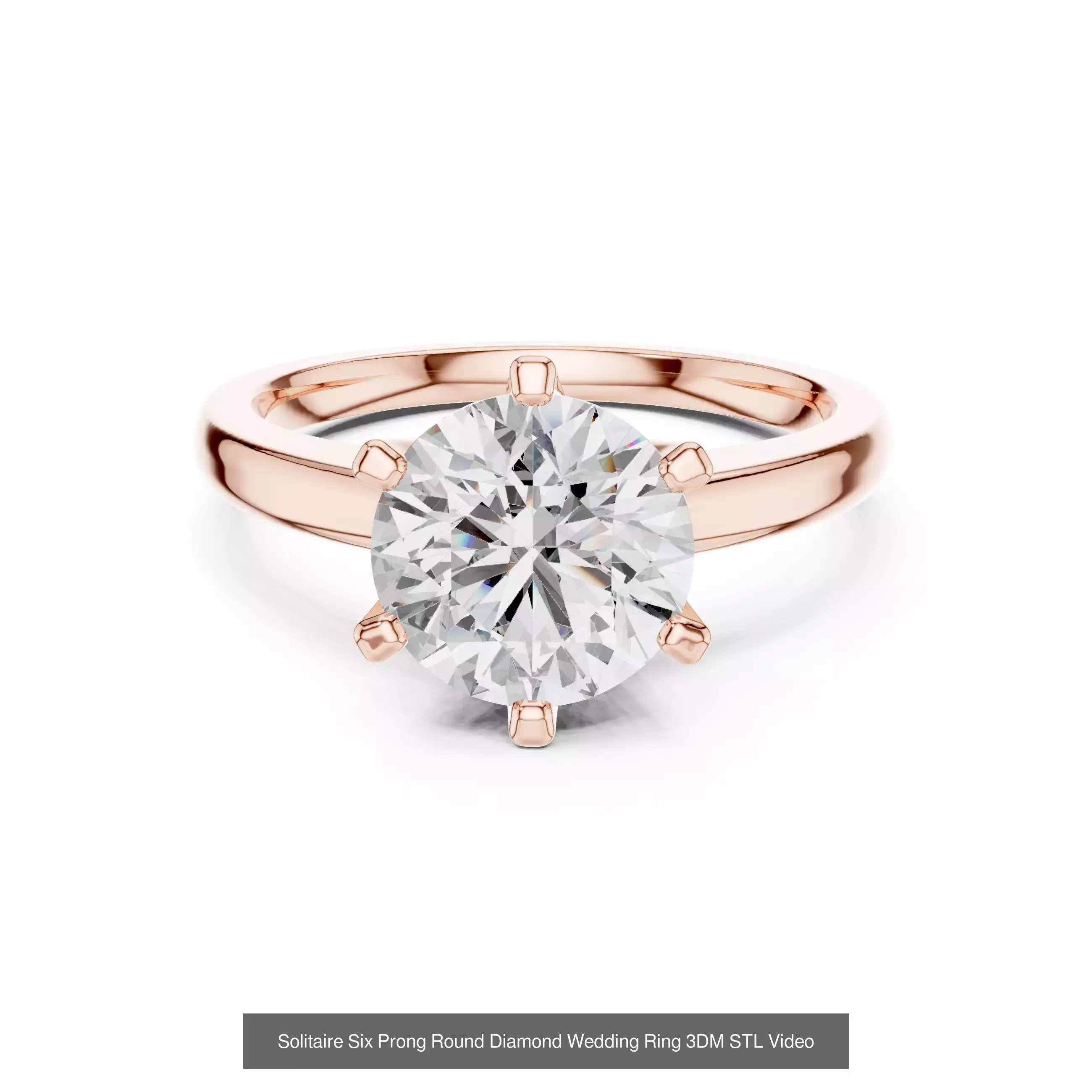 237 Solitaire Diamond Ring 3DM STL OBJ FBX 3 Color Render Video 3D Model Collection_76