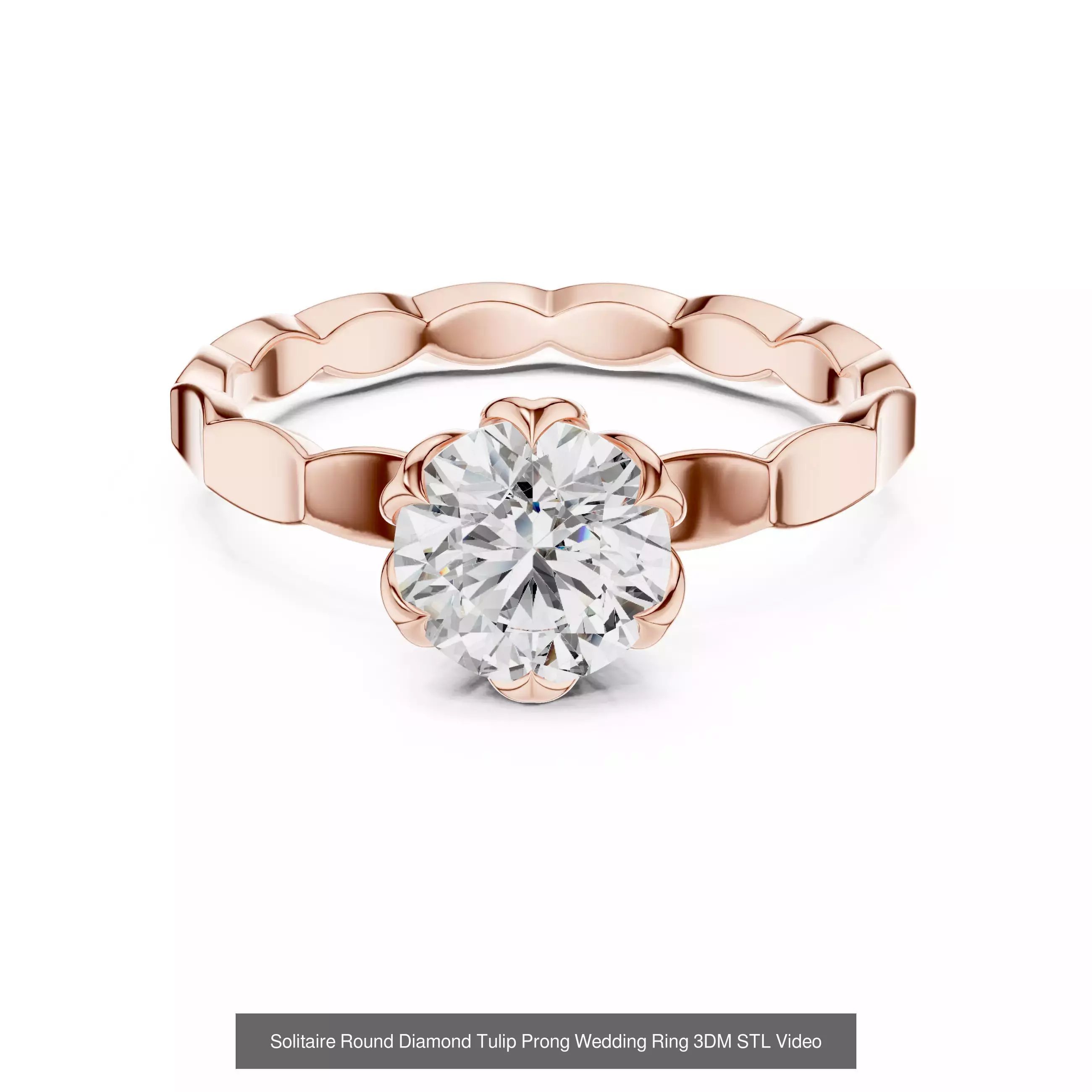 237 Solitaire Diamond Ring 3DM STL OBJ FBX 3 Color Render Video 3D Model Collection_182