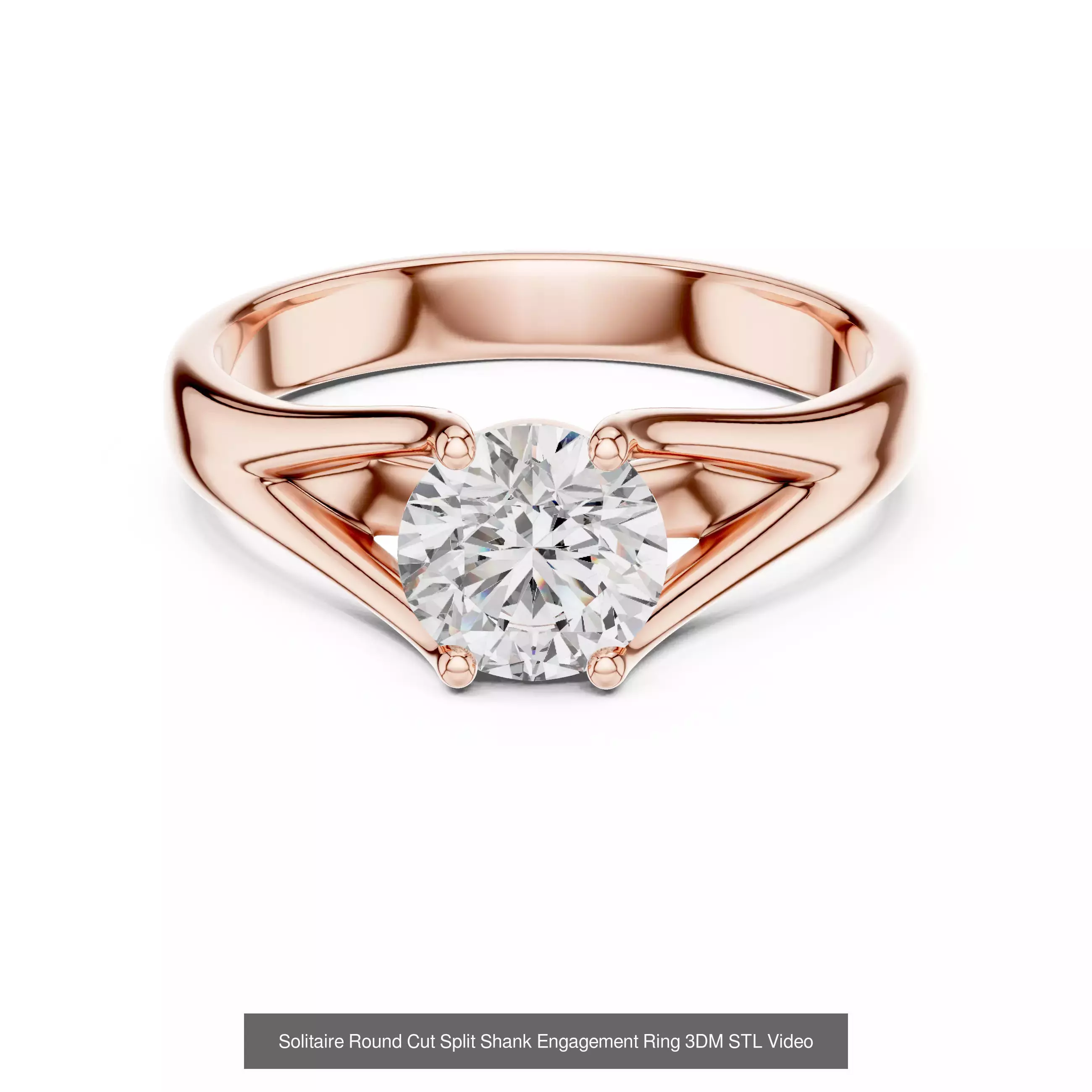 237 Solitaire Diamond Ring 3DM STL OBJ FBX 3 Color Render Video 3D Model Collection_174