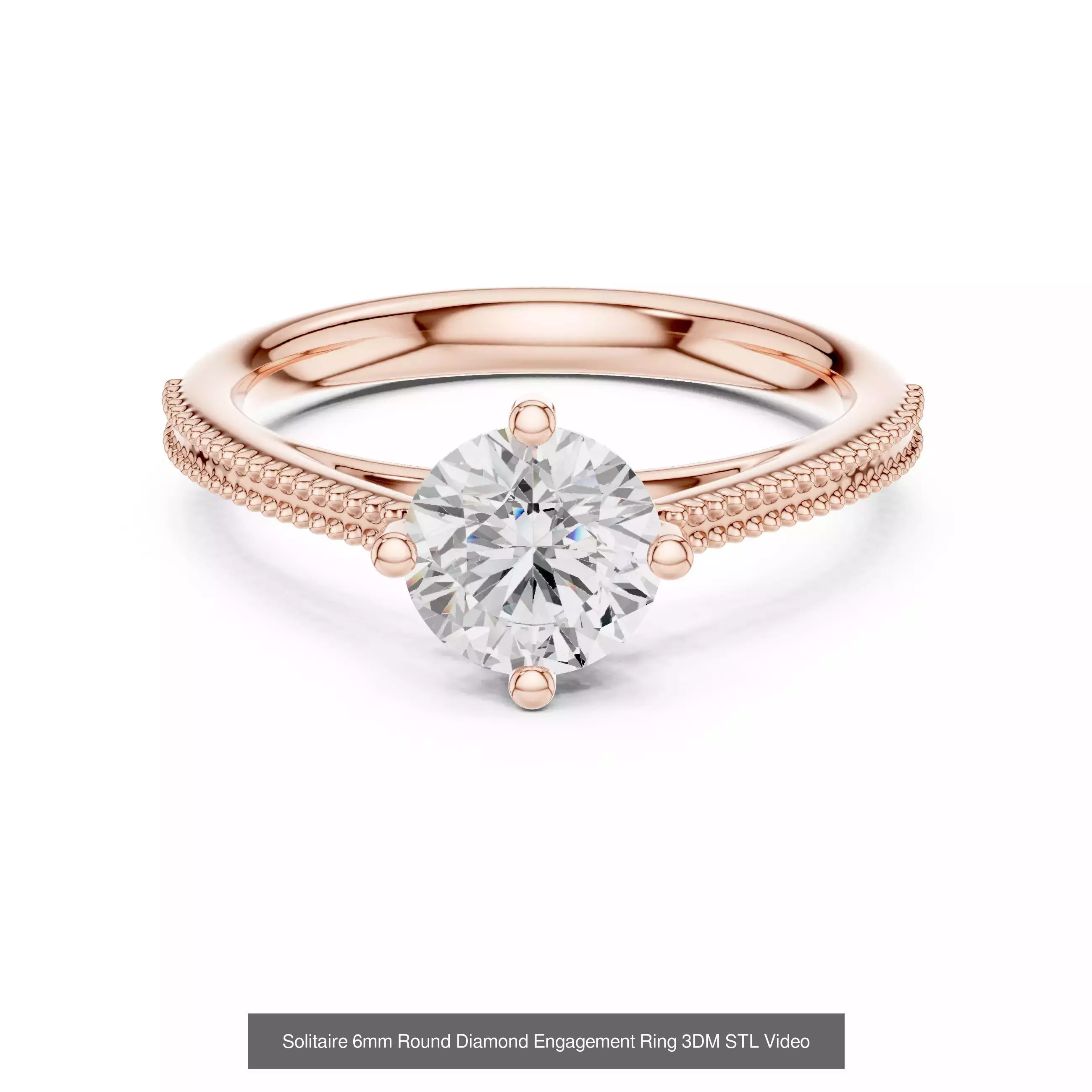 237 Solitaire Diamond Ring 3DM STL OBJ FBX 3 Color Render Video 3D Model Collection_143