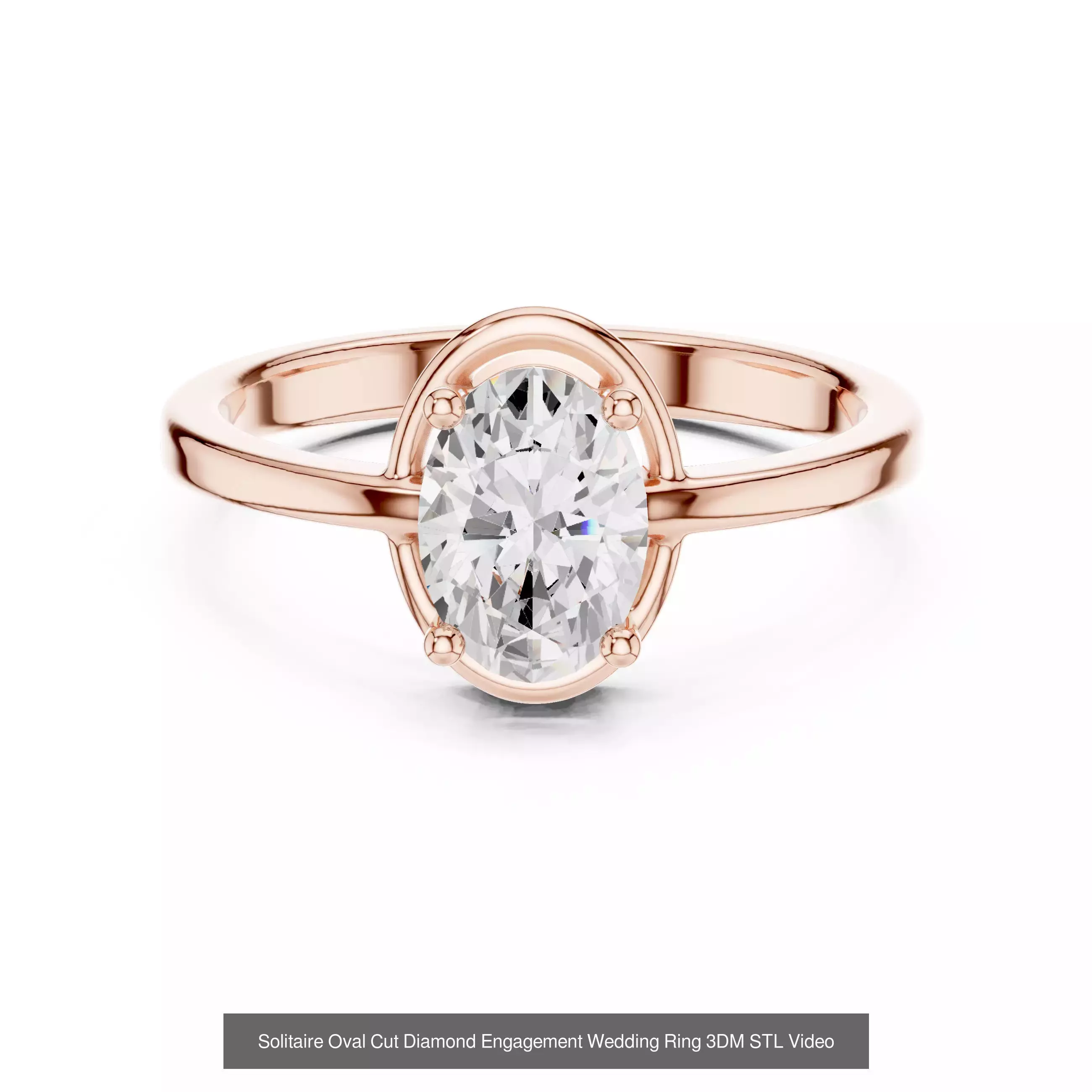 237 Solitaire Diamond Ring 3DM STL OBJ FBX 3 Color Render Video 3D Model Collection_93