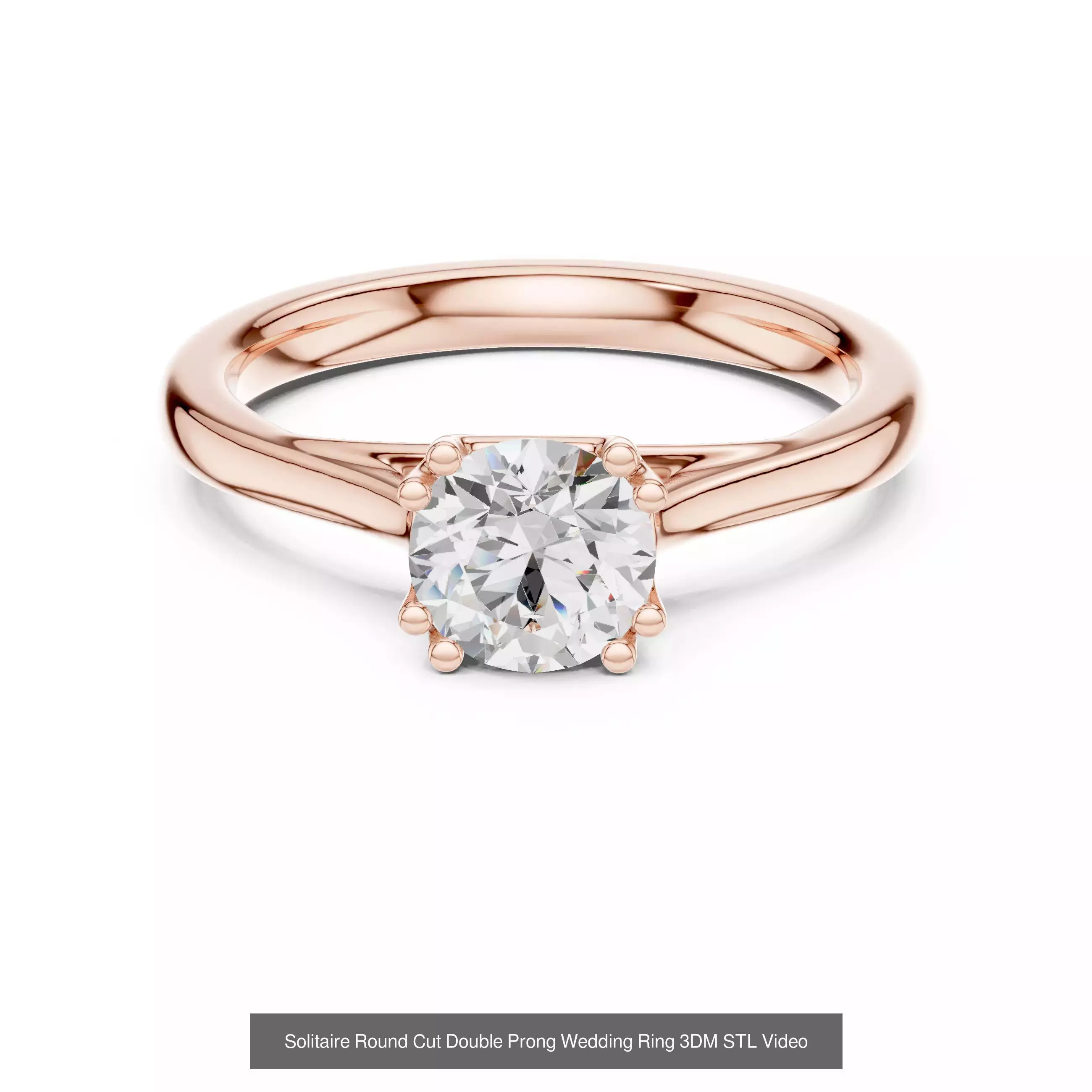 237 Solitaire Diamond Ring 3DM STL OBJ FBX 3 Color Render Video 3D Model Collection_112