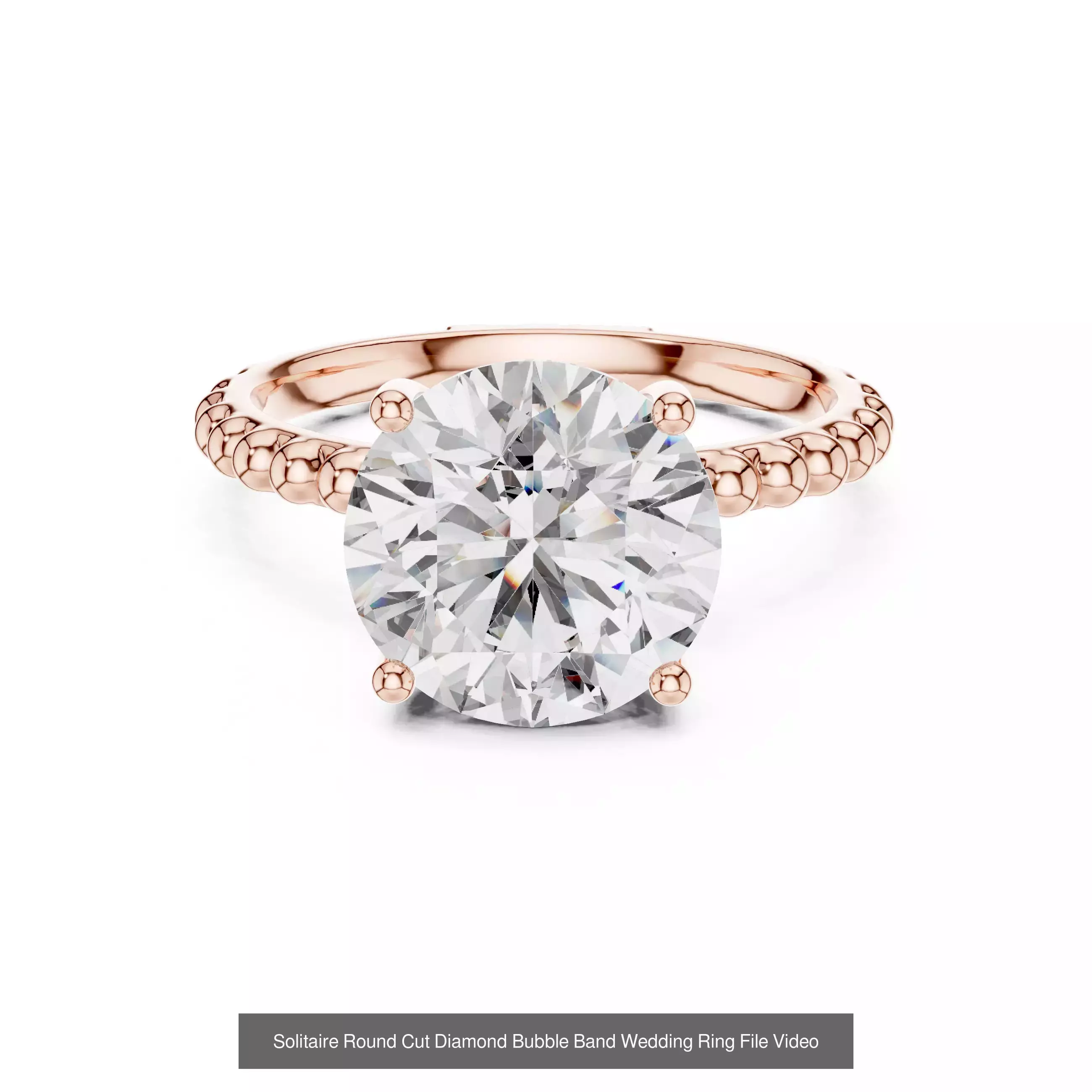 237 Solitaire Diamond Ring 3DM STL OBJ FBX 3 Color Render Video 3D Model Collection_189