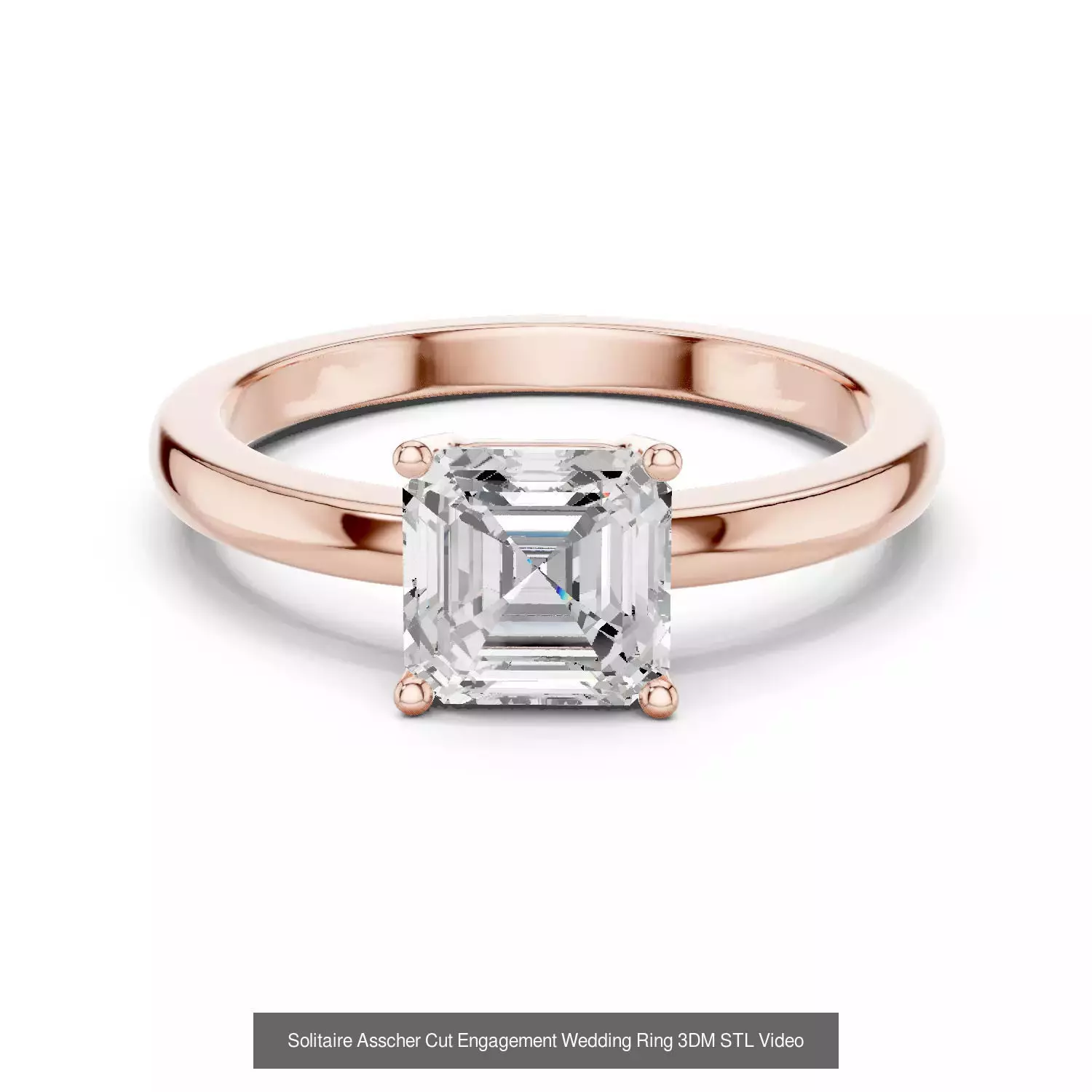 237 Solitaire Diamond Ring 3DM STL OBJ FBX 3 Color Render Video 3D Model Collection_54