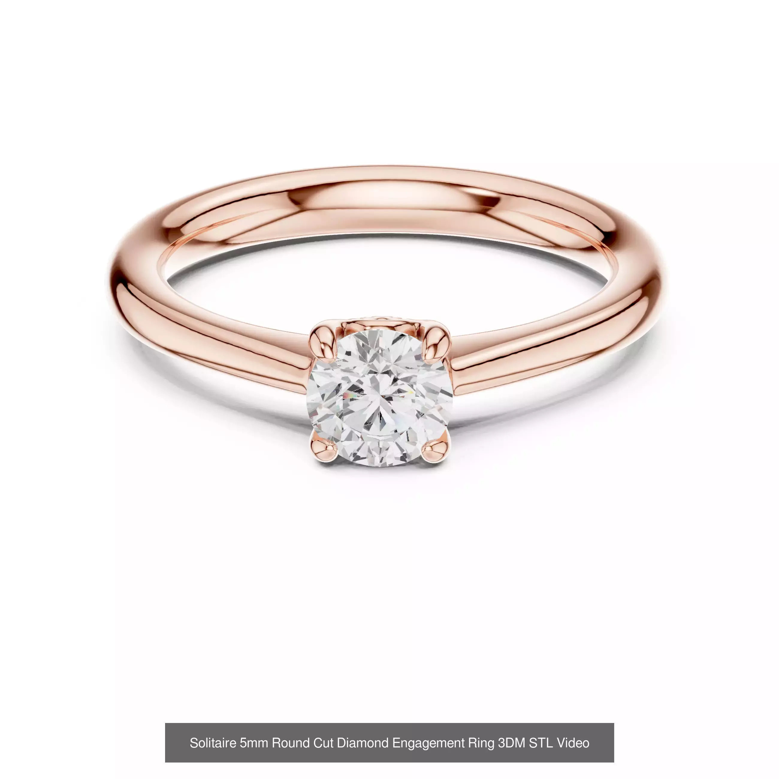 237 Solitaire Diamond Ring 3DM STL OBJ FBX 3 Color Render Video 3D Model Collection_130