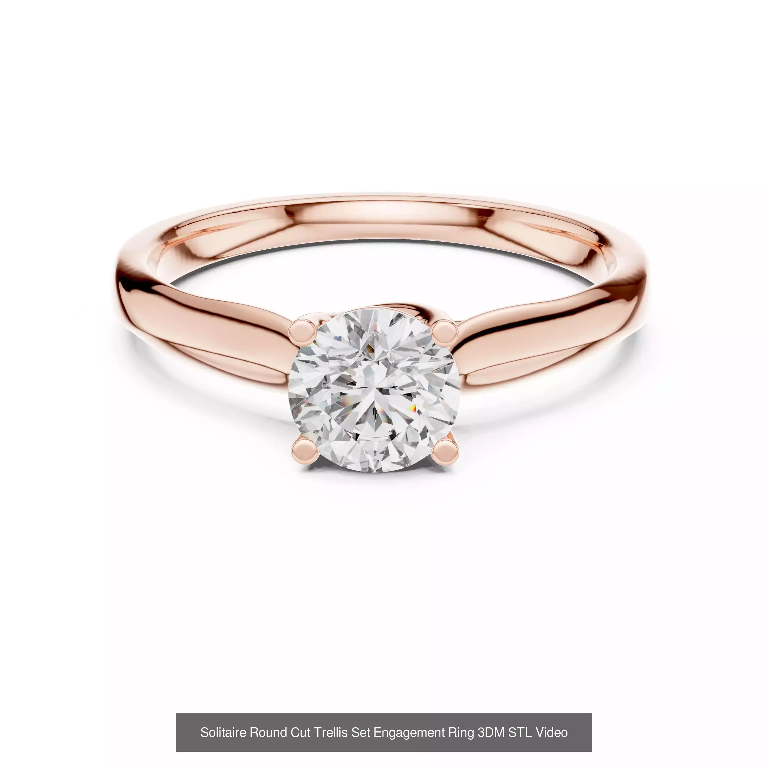 237 Solitaire Diamond Ring 3DM STL OBJ FBX 3 Color Render Video 3D Model Collection_74