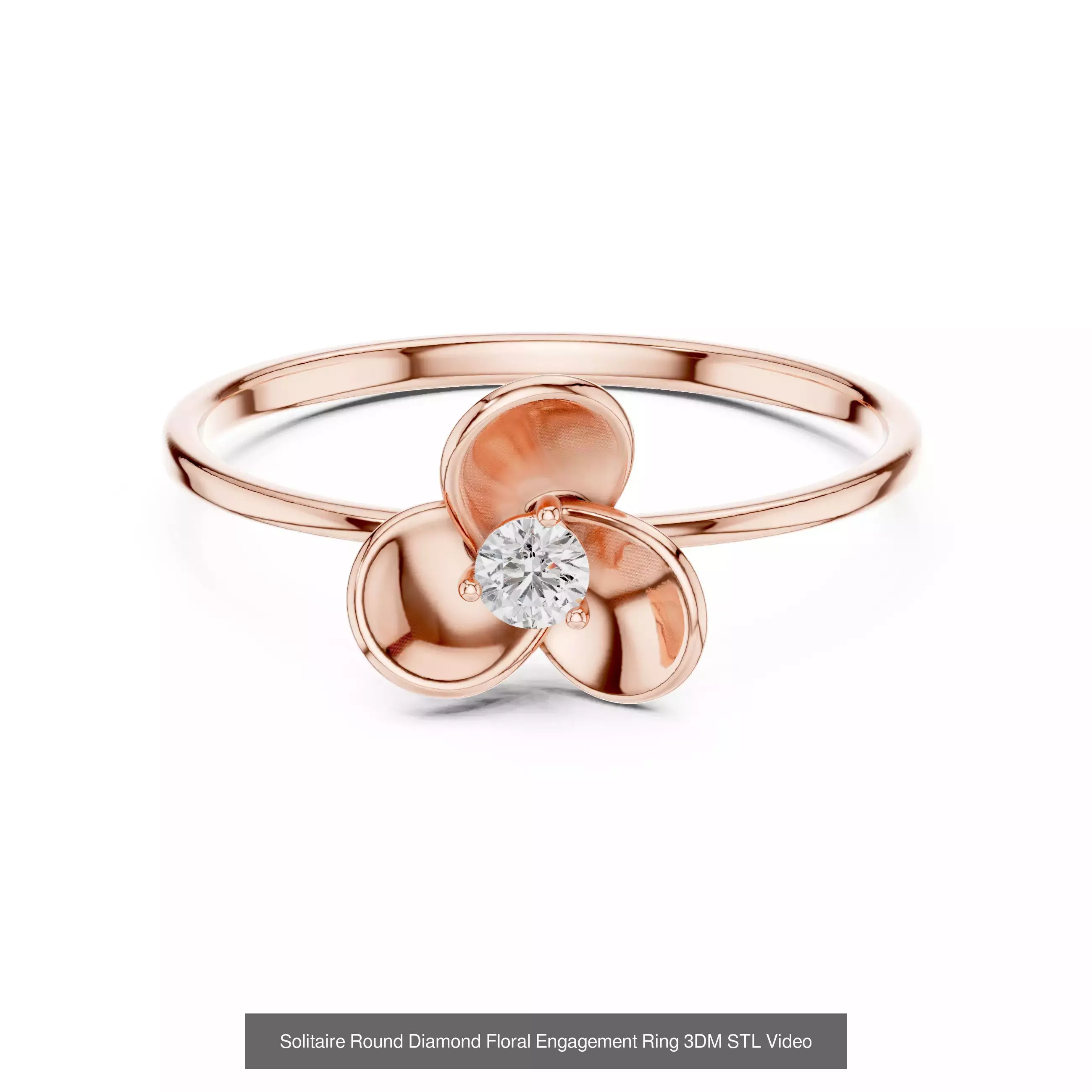 237 Solitaire Diamond Ring 3DM STL OBJ FBX 3 Color Render Video 3D Model Collection_29