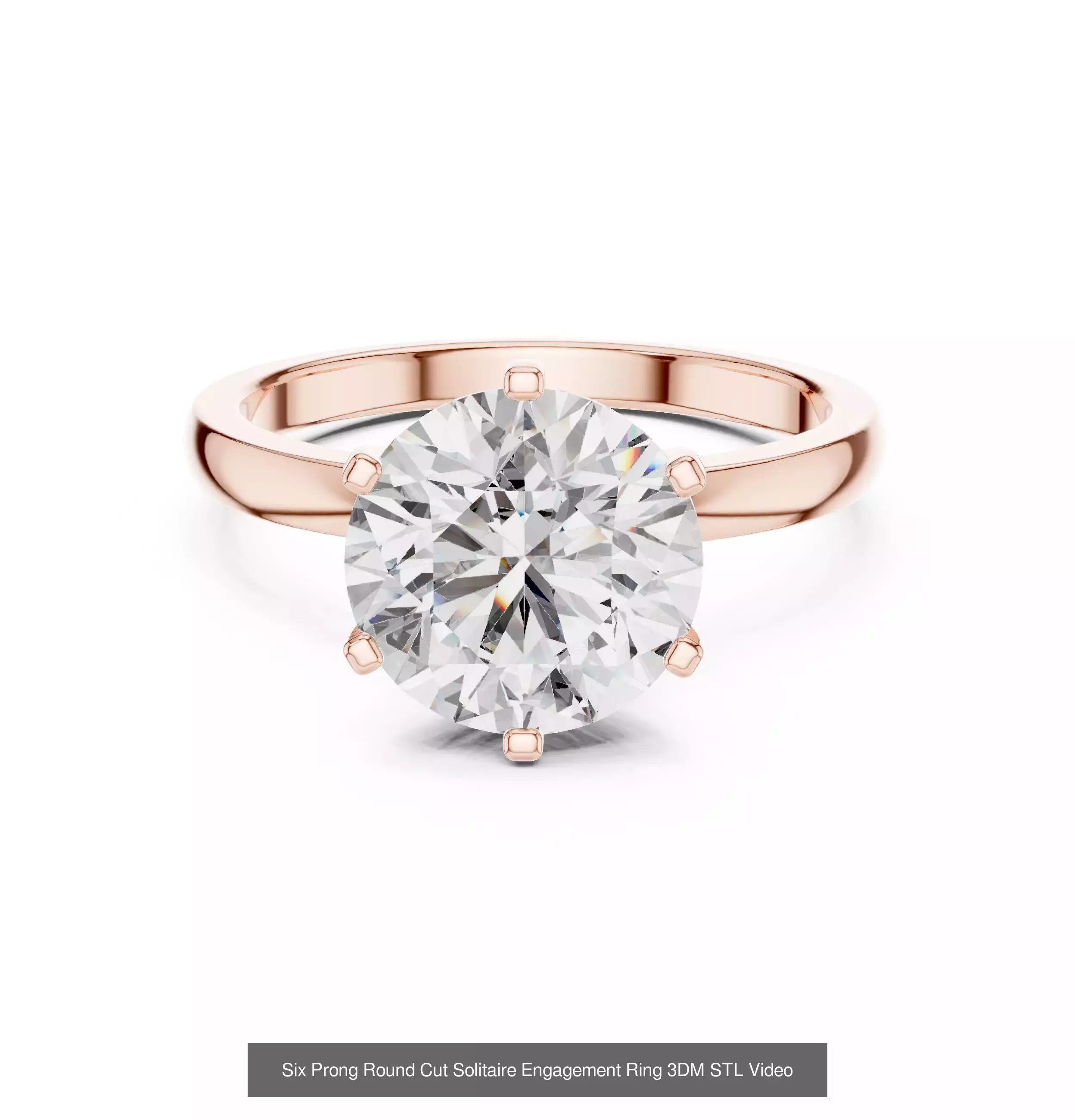 237 Solitaire Diamond Ring 3DM STL OBJ FBX 3 Color Render Video 3D Model Collection_64