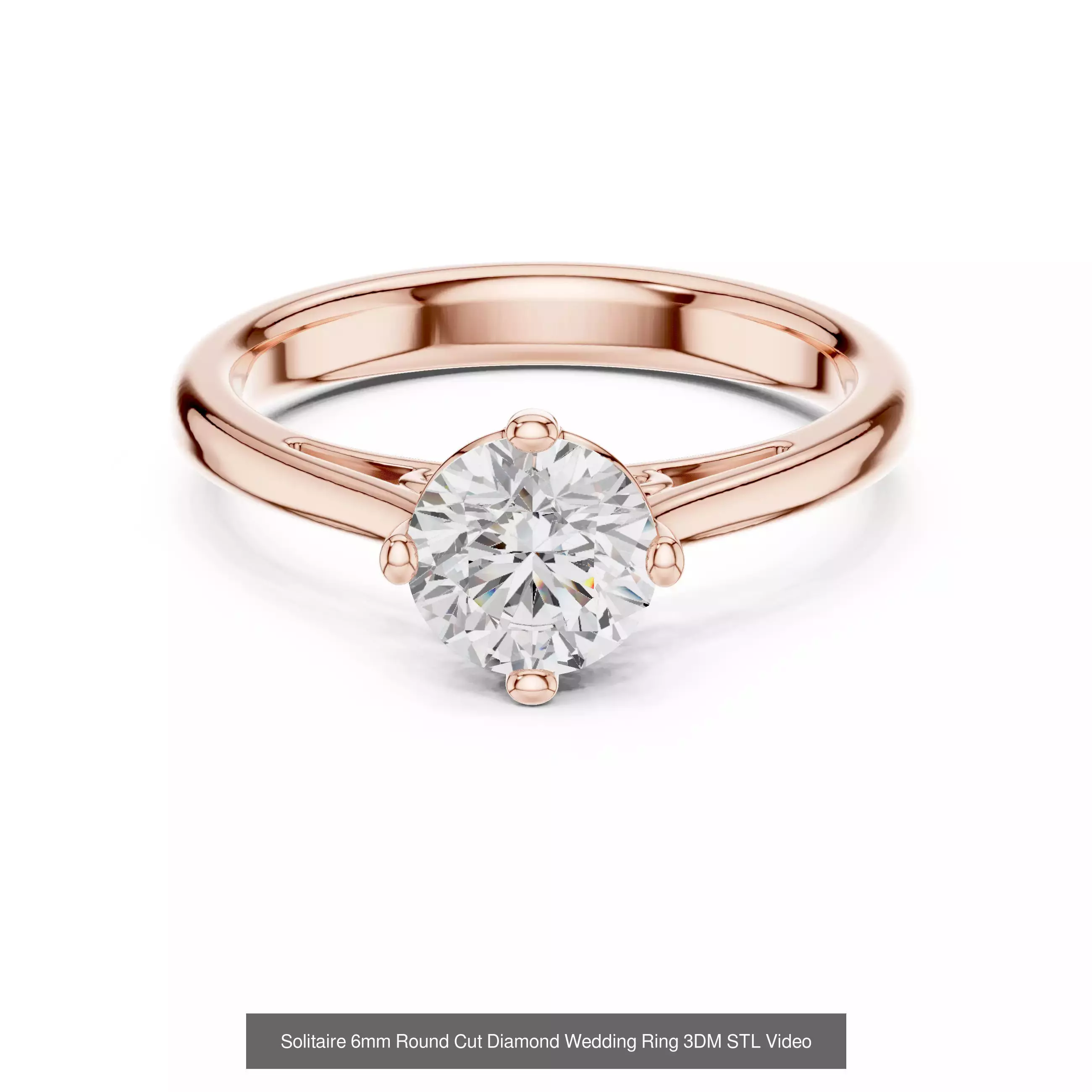 237 Solitaire Diamond Ring 3DM STL OBJ FBX 3 Color Render Video 3D Model Collection_118