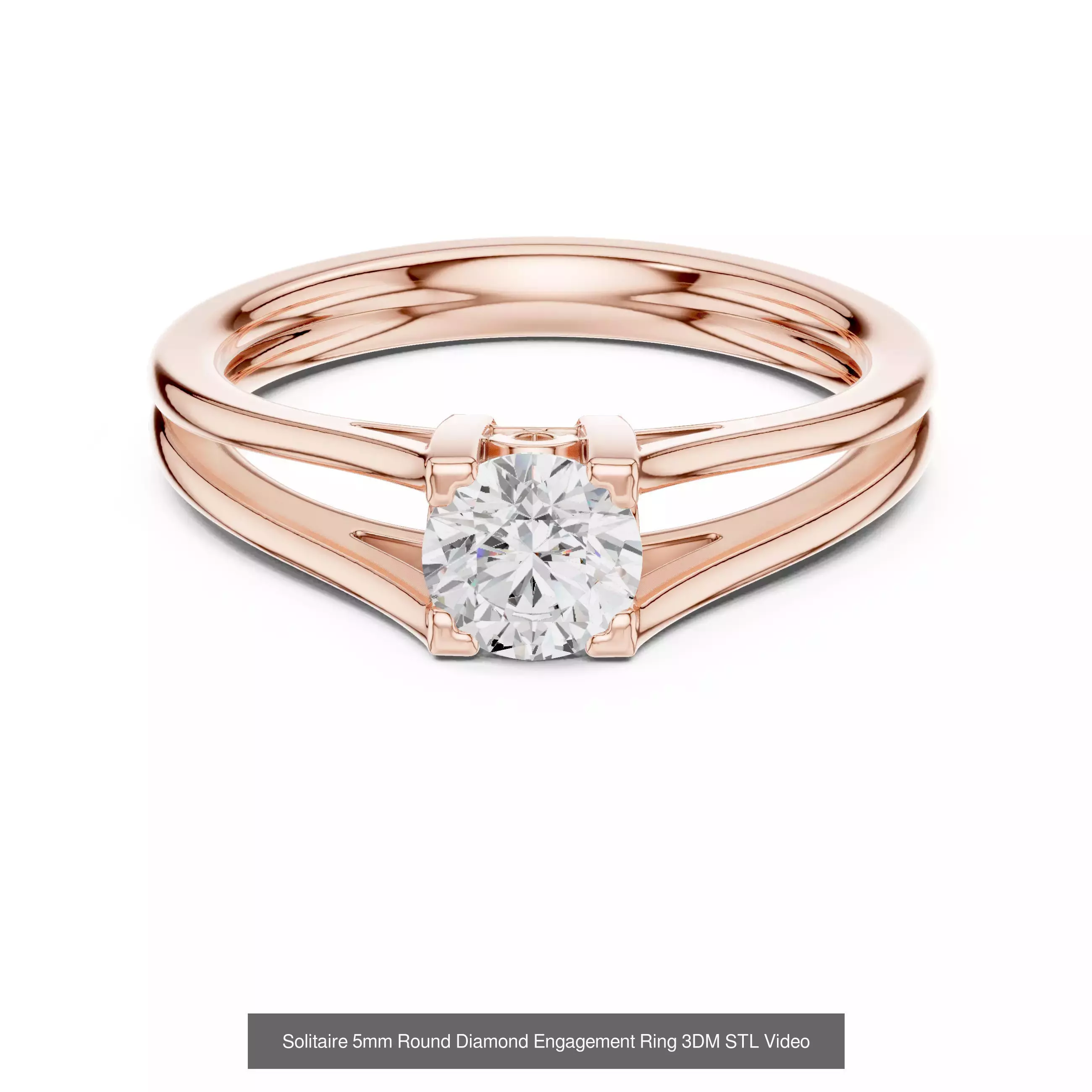 237 Solitaire Diamond Ring 3DM STL OBJ FBX 3 Color Render Video 3D Model Collection_107