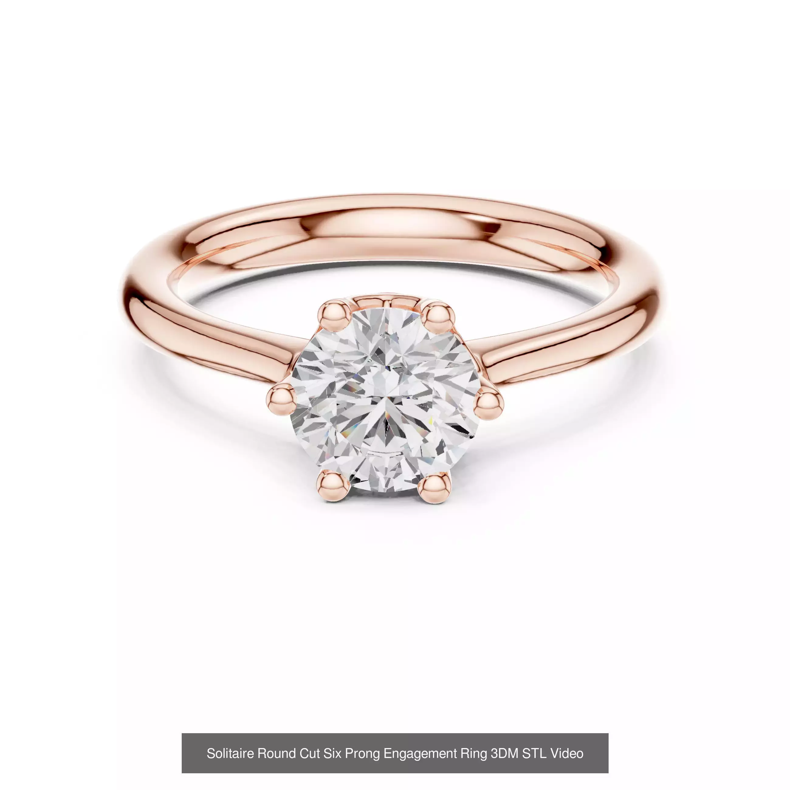 237 Solitaire Diamond Ring 3DM STL OBJ FBX 3 Color Render Video 3D Model Collection_120