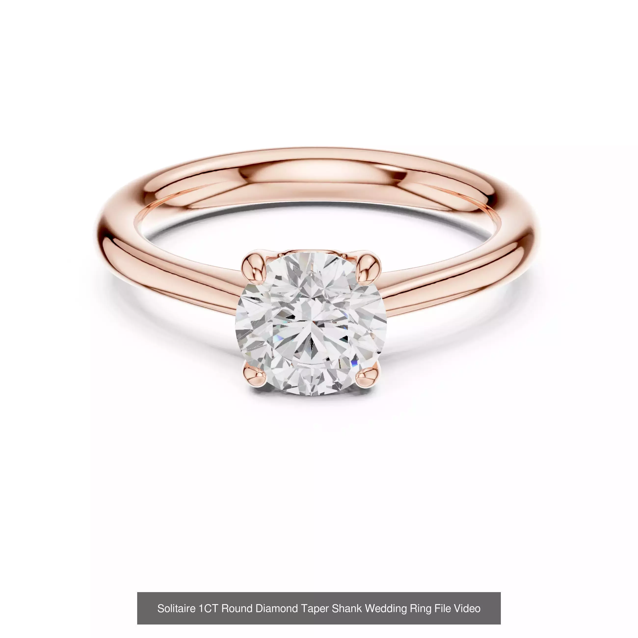 237 Solitaire Diamond Ring 3DM STL OBJ FBX 3 Color Render Video 3D Model Collection_128