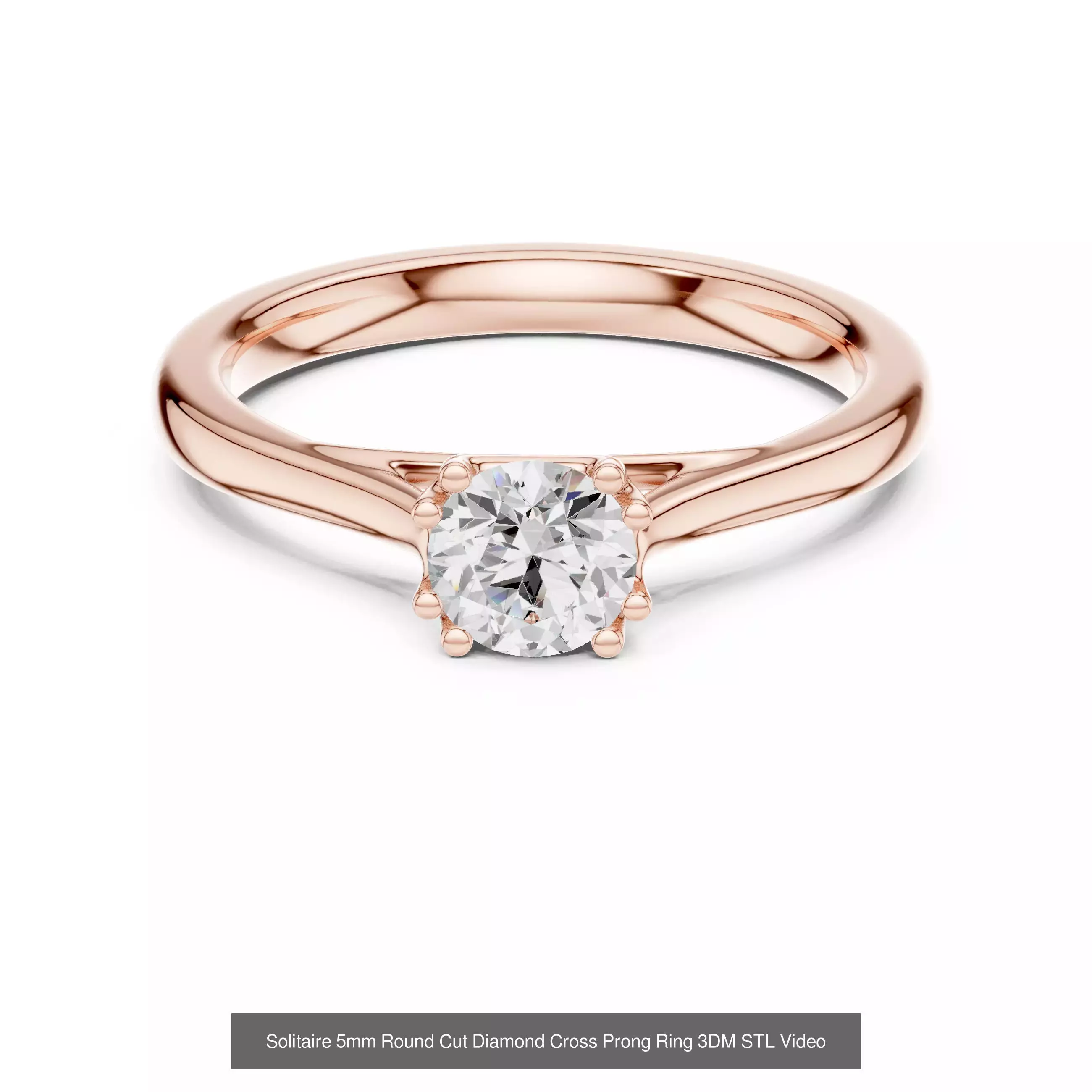 237 Solitaire Diamond Ring 3DM STL OBJ FBX 3 Color Render Video 3D Model Collection_113