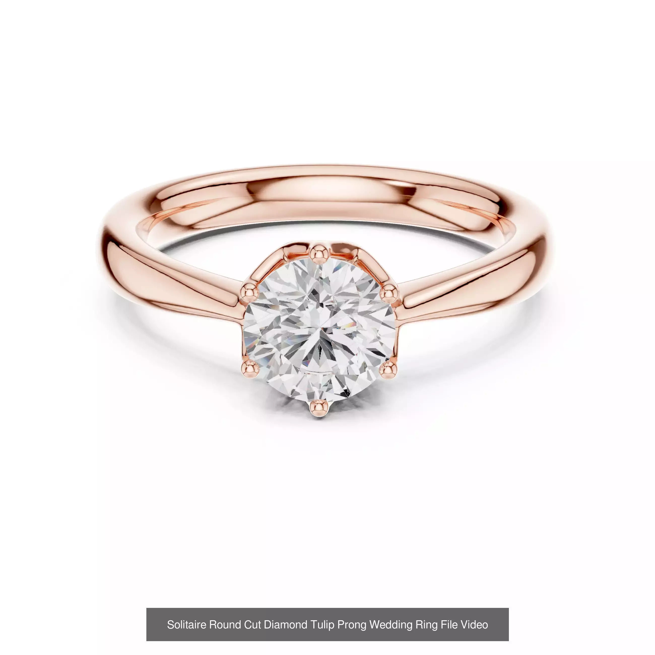 237 Solitaire Diamond Ring 3DM STL OBJ FBX 3 Color Render Video 3D Model Collection_124