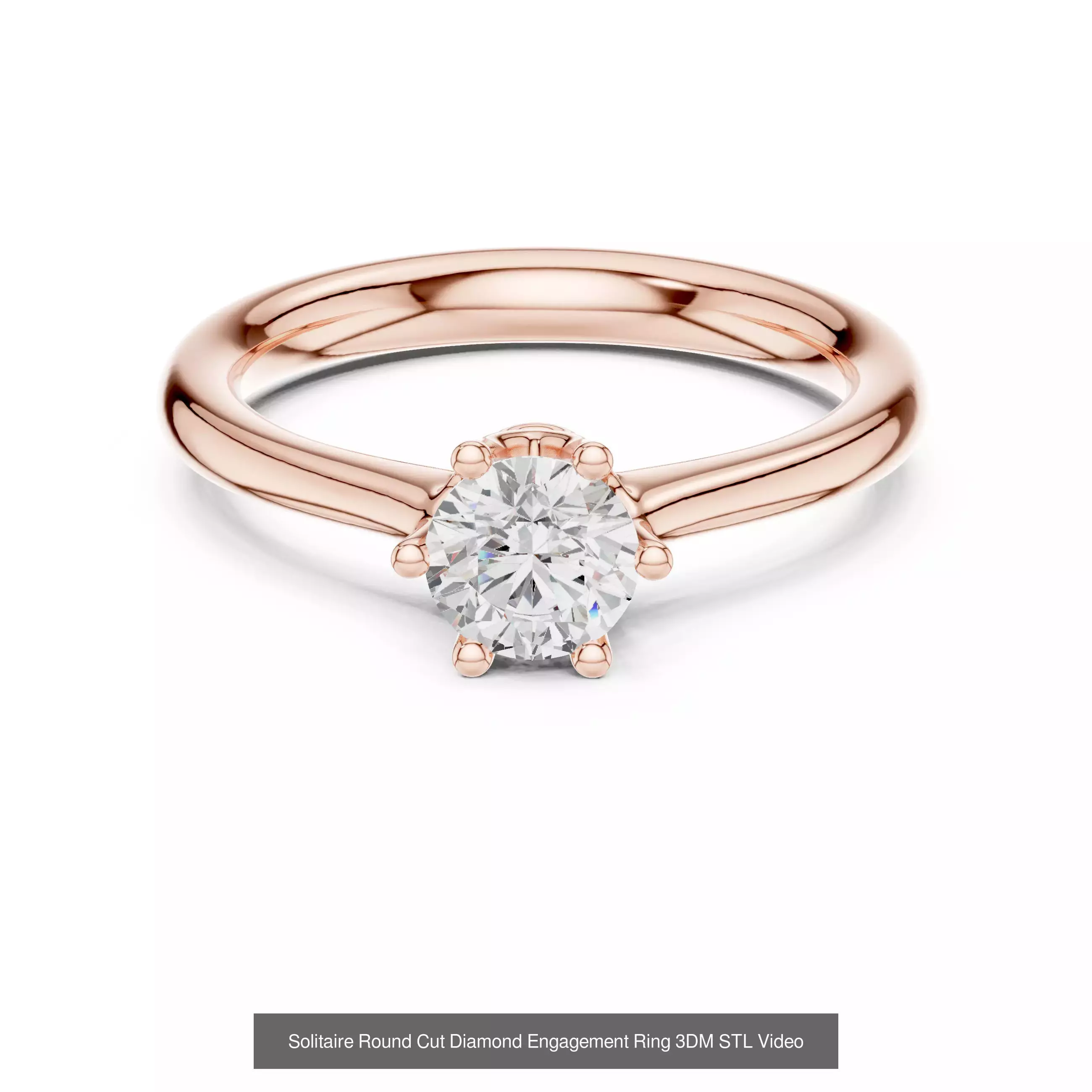 237 Solitaire Diamond Ring 3DM STL OBJ FBX 3 Color Render Video 3D Model Collection_122