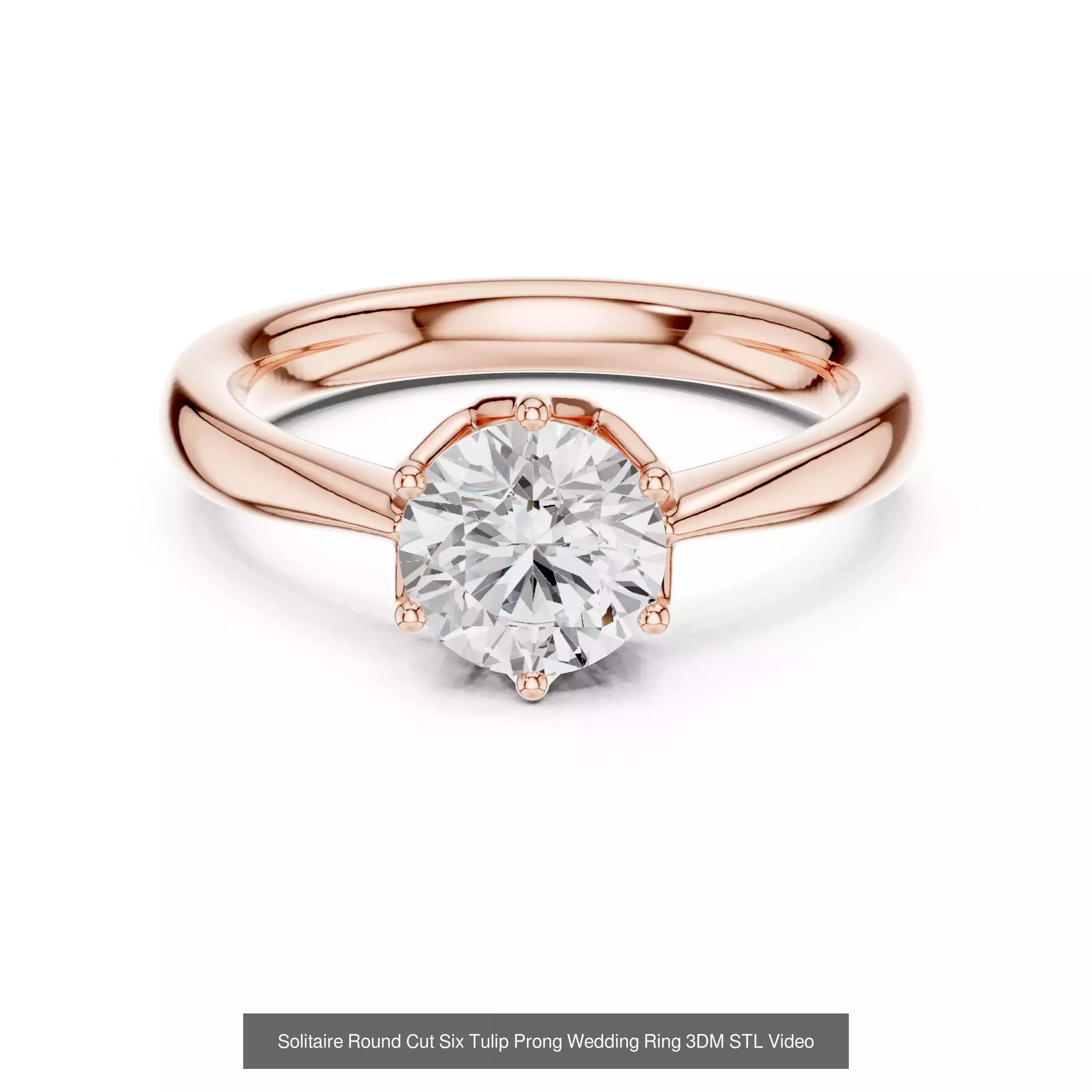 237 Solitaire Diamond Ring 3DM STL OBJ FBX 3 Color Render Video 3D Model Collection_123