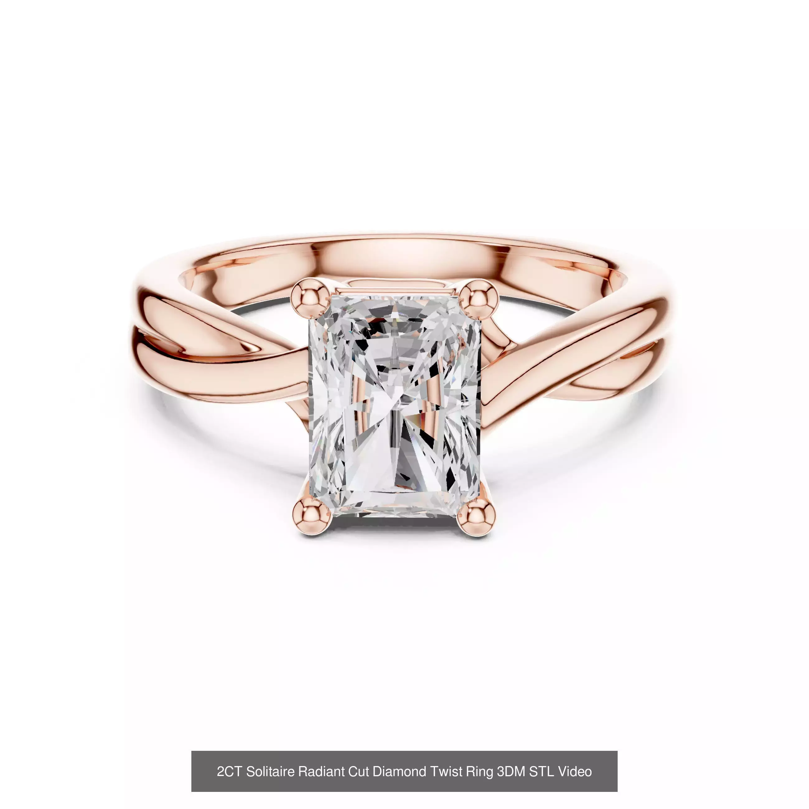 237 Solitaire Diamond Ring 3DM STL OBJ FBX 3 Color Render Video 3D Model Collection_163