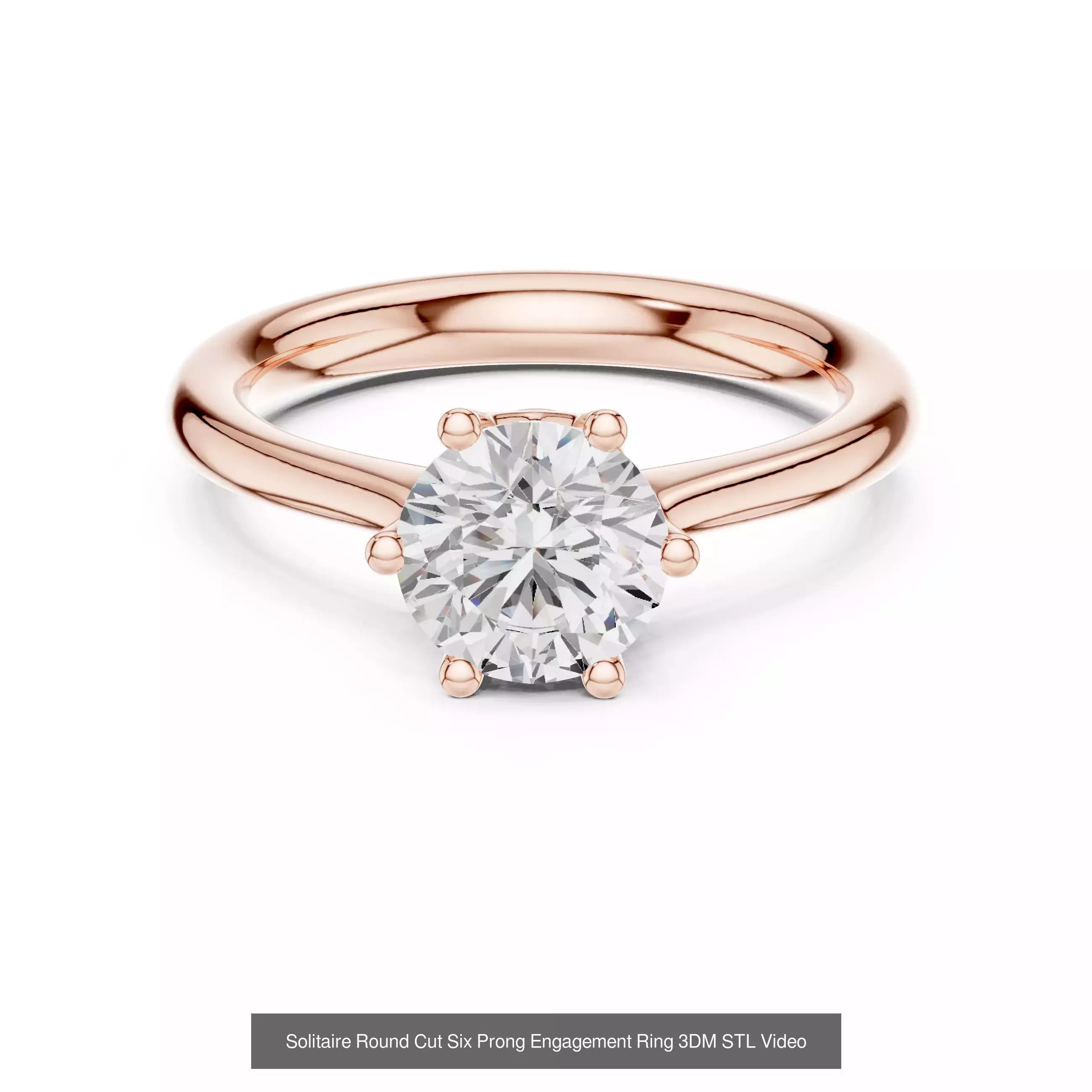 237 Solitaire Diamond Ring 3DM STL OBJ FBX 3 Color Render Video 3D Model Collection_121