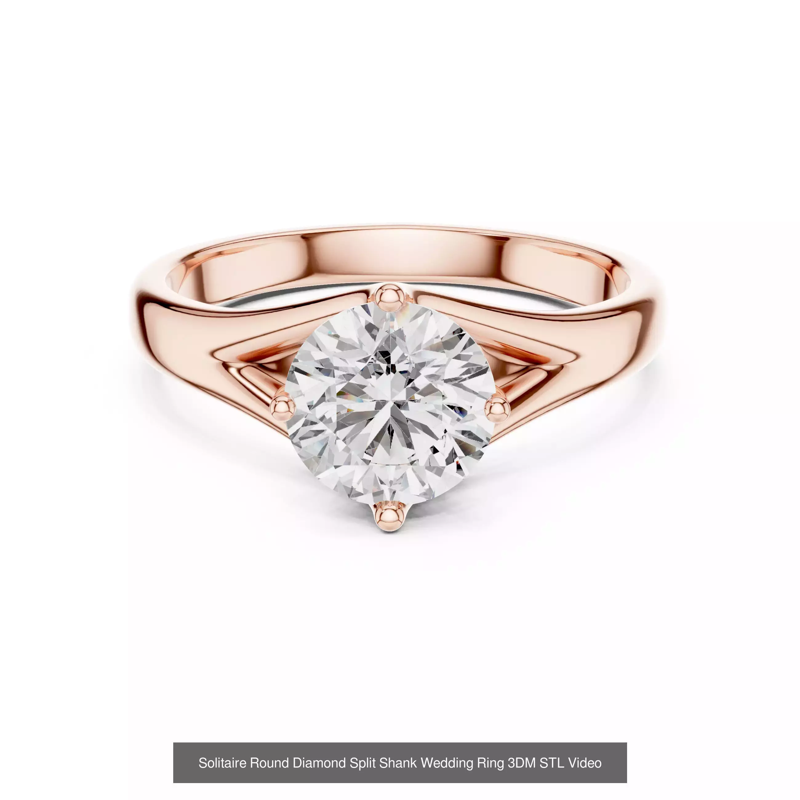 237 Solitaire Diamond Ring 3DM STL OBJ FBX 3 Color Render Video 3D Model Collection_177