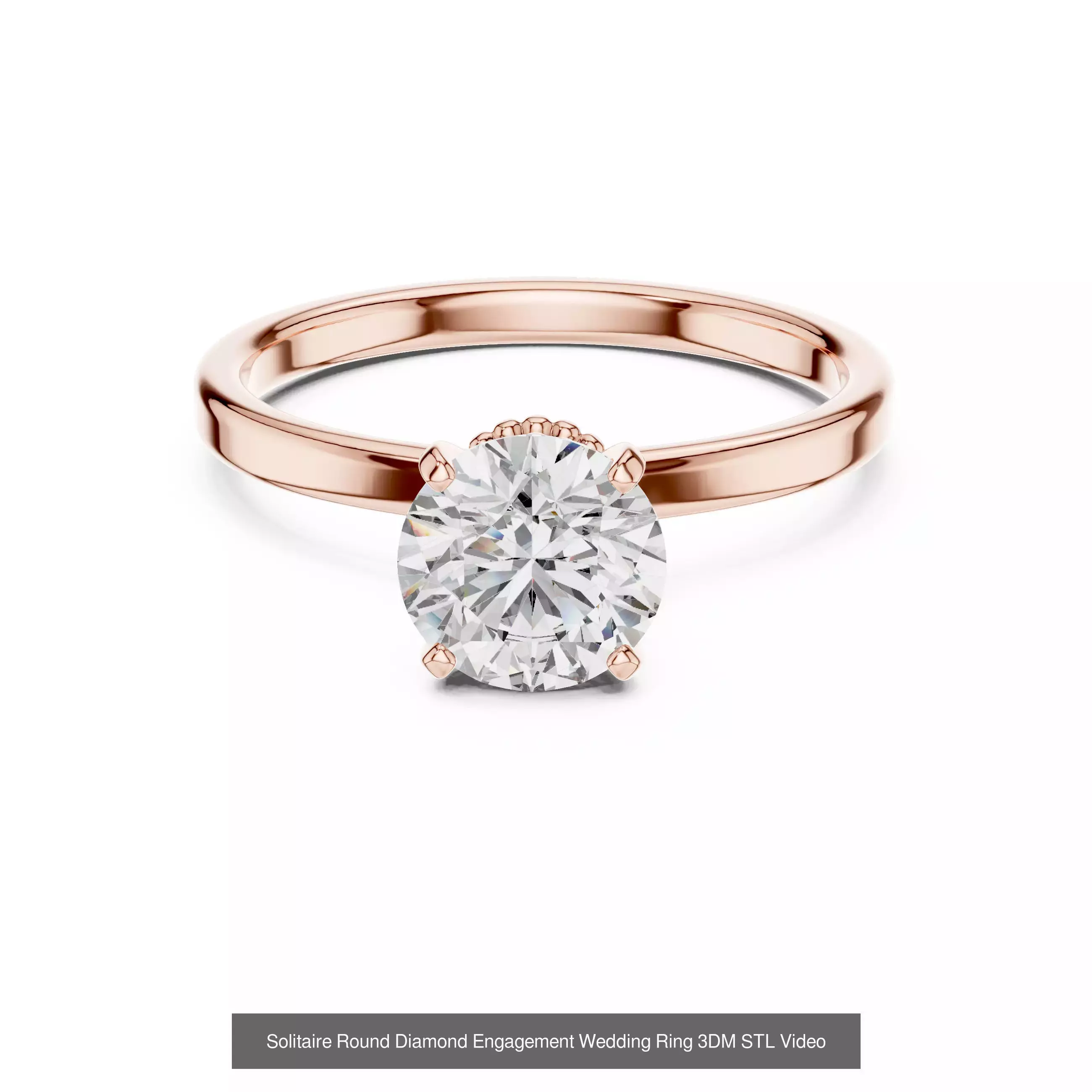 237 Solitaire Diamond Ring 3DM STL OBJ FBX 3 Color Render Video 3D Model Collection_179