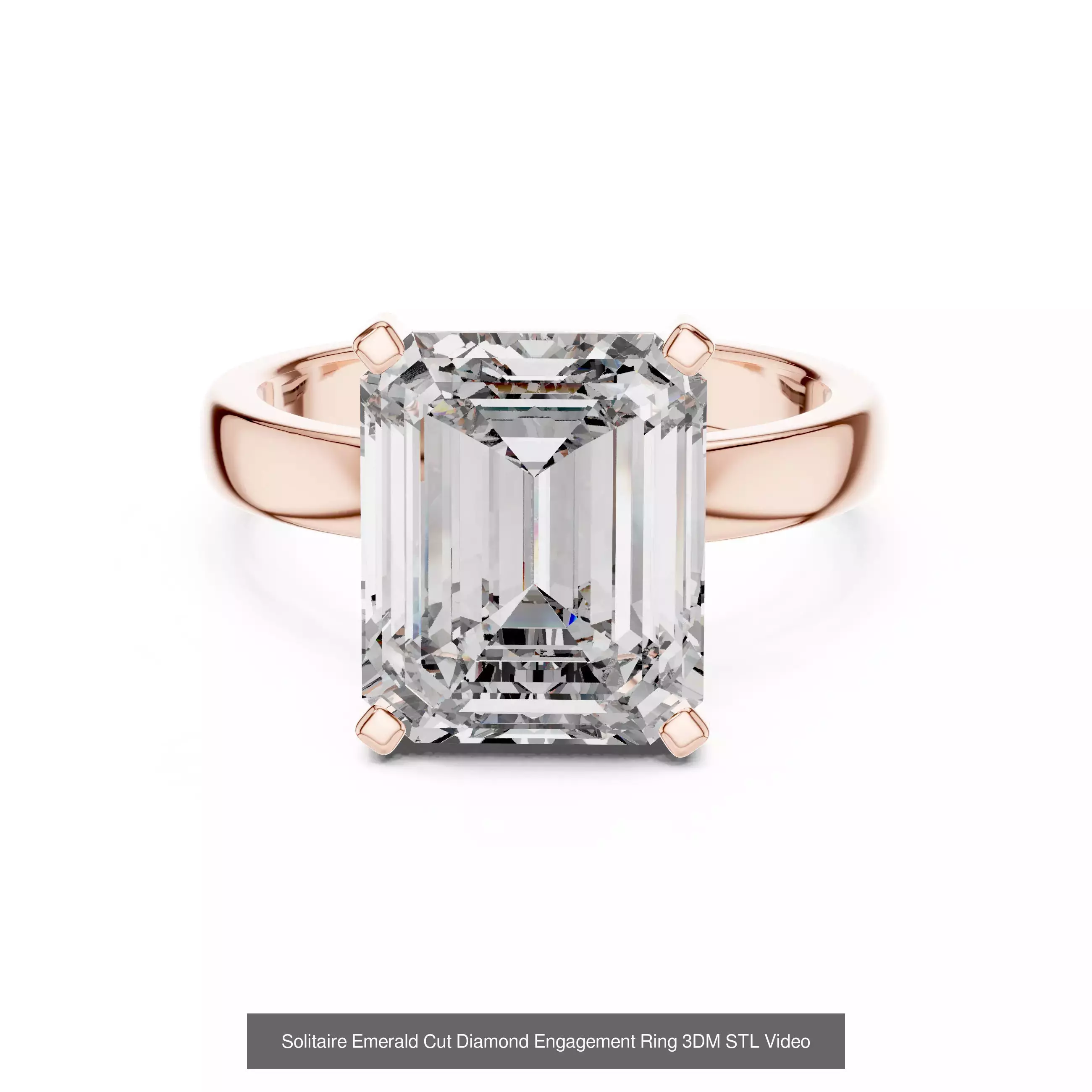 237 Solitaire Diamond Ring 3DM STL OBJ FBX 3 Color Render Video 3D Model Collection_208