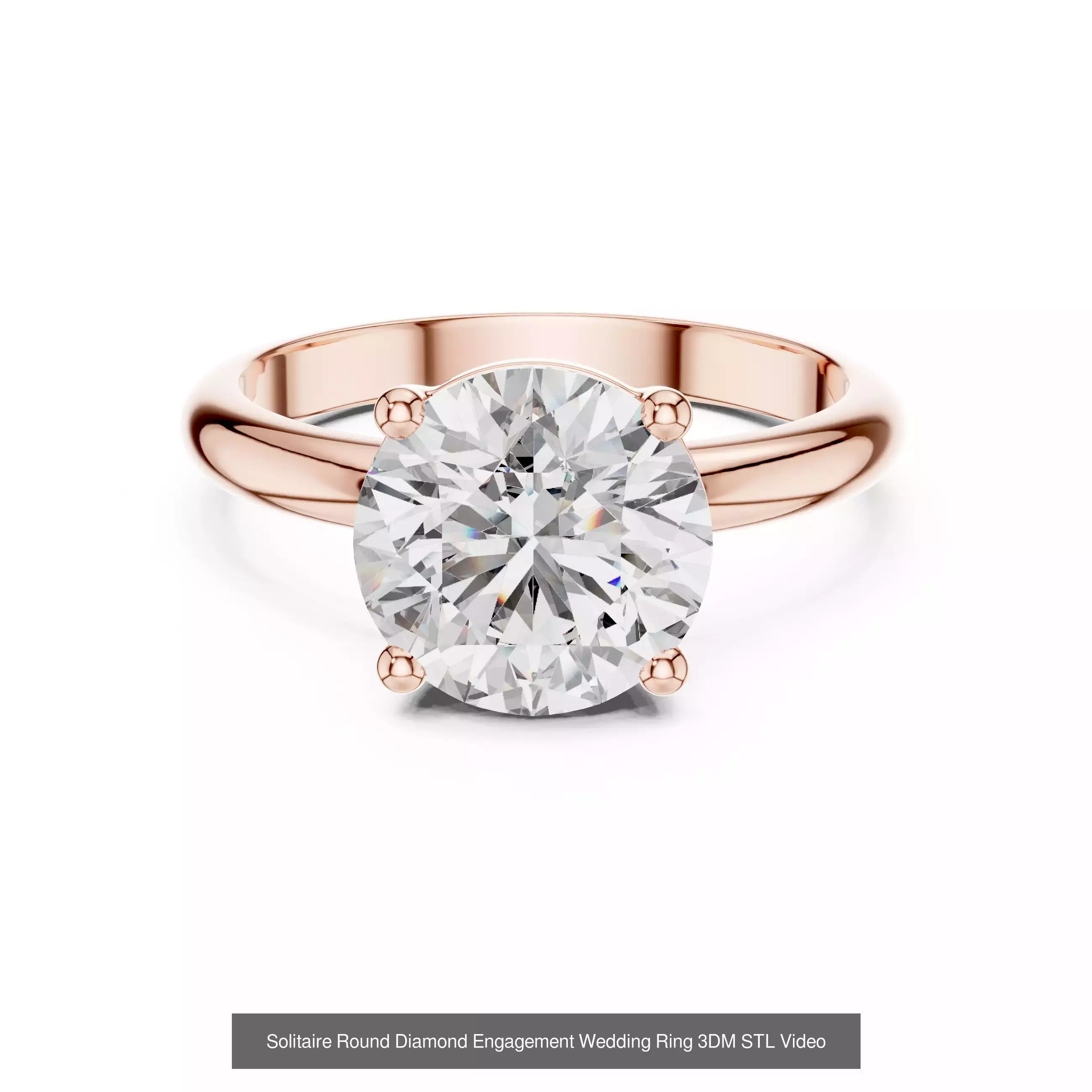 237 Solitaire Diamond Ring 3DM STL OBJ FBX 3 Color Render Video 3D Model Collection_203