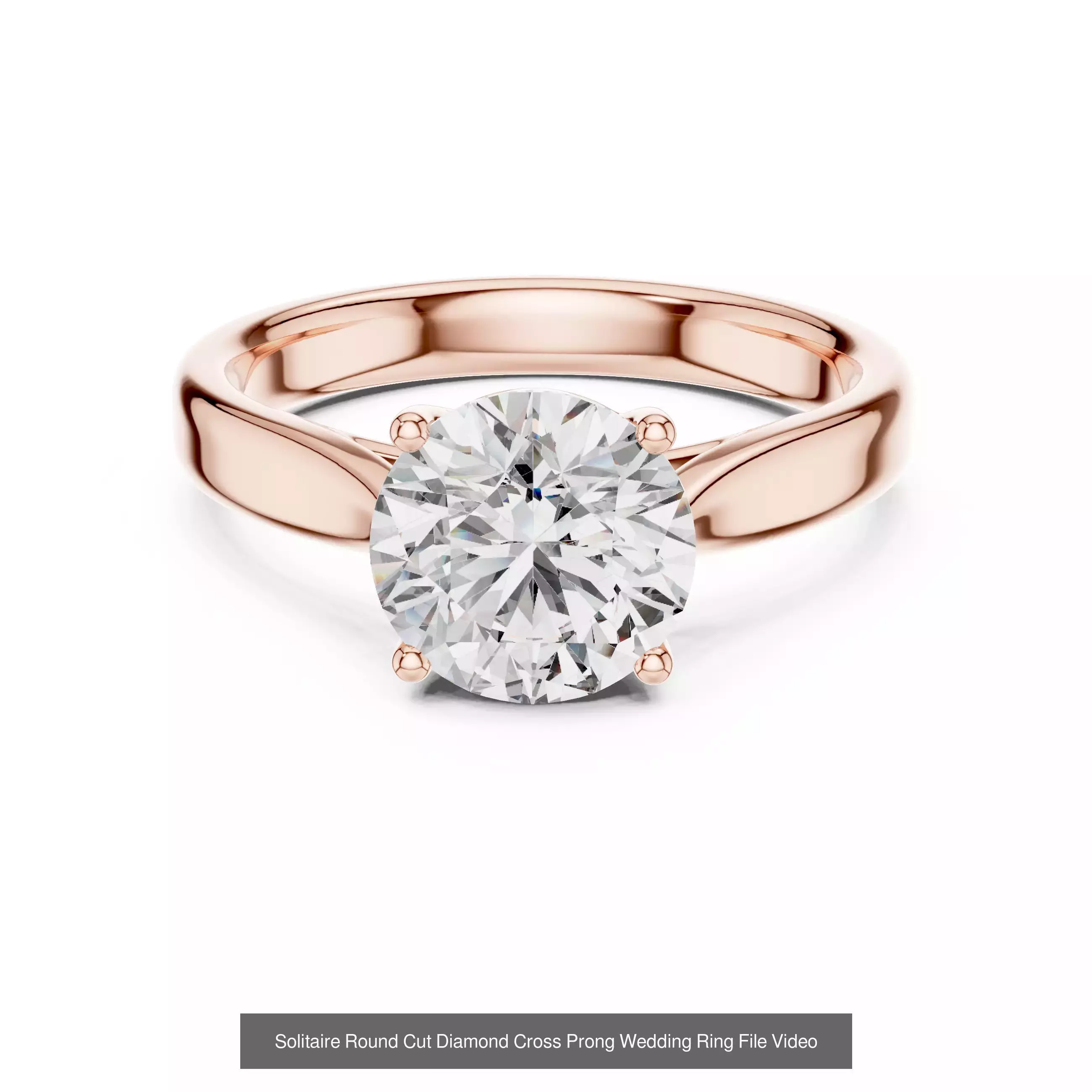 237 Solitaire Diamond Ring 3DM STL OBJ FBX 3 Color Render Video 3D Model Collection_209