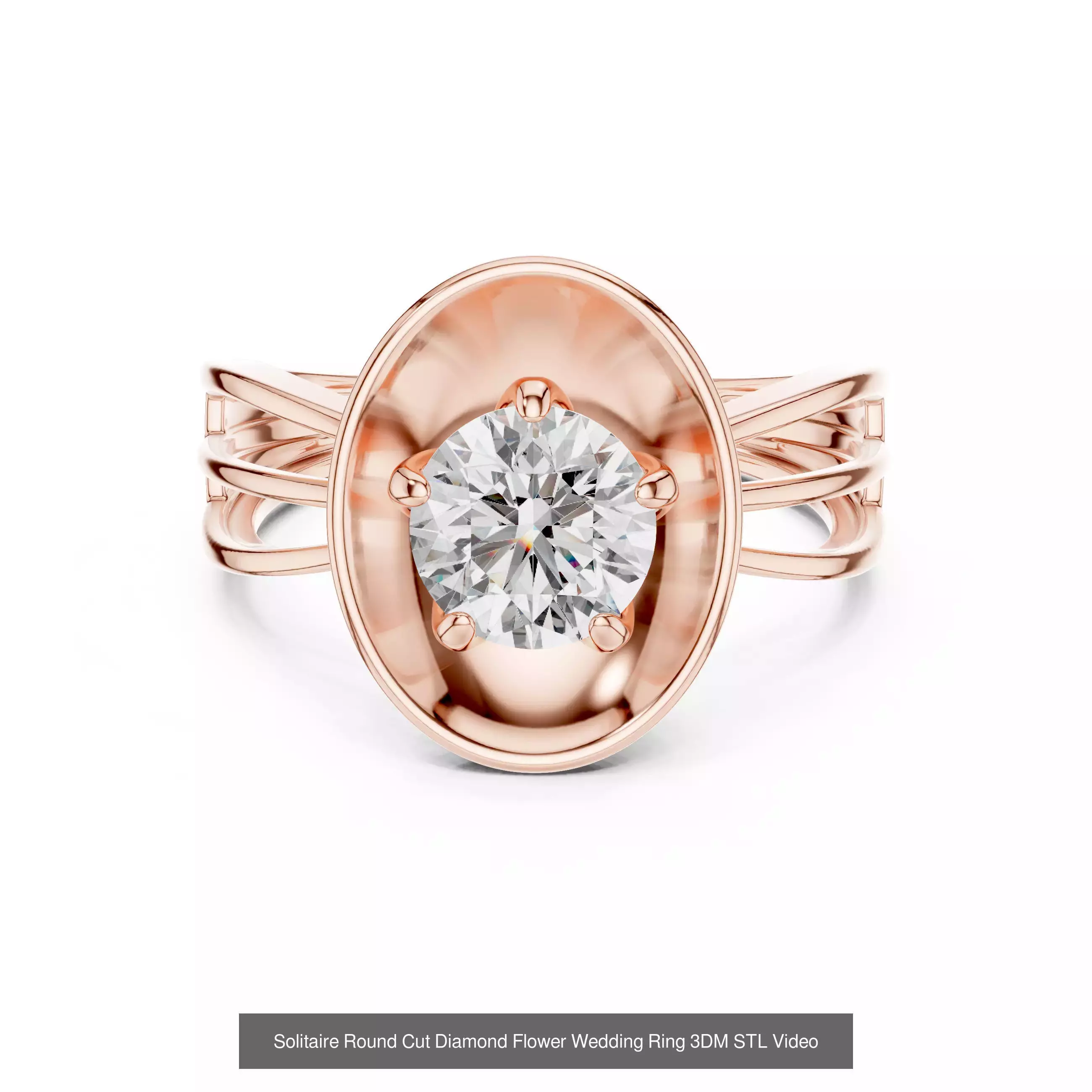 237 Solitaire Diamond Ring 3DM STL OBJ FBX 3 Color Render Video 3D Model Collection_192