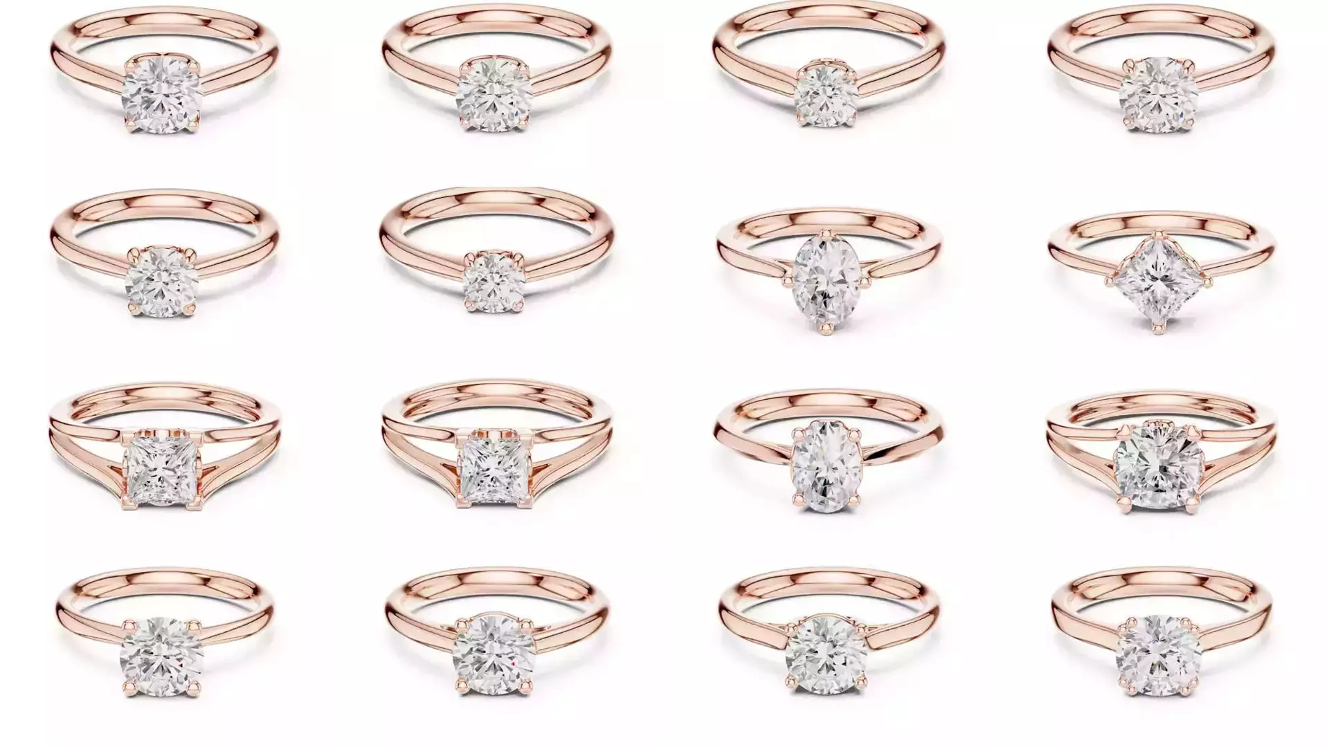237 Solitaire Diamond Ring 3DM STL OBJ FBX 3 Color Render Video 3D Model Collection_4