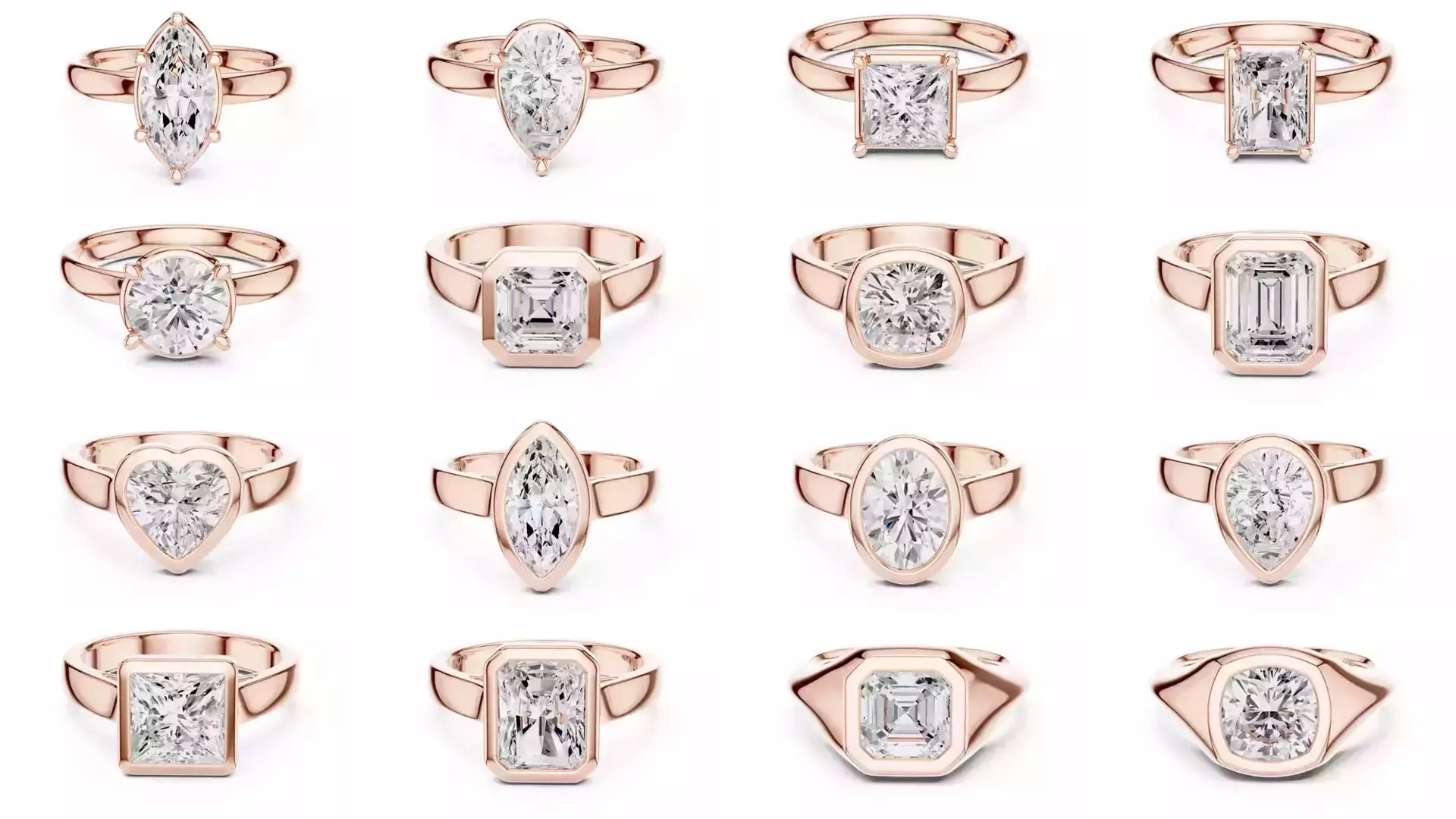 237 Solitaire Diamond Ring 3DM STL OBJ FBX 3 Color Render Video 3D Model Collection_22