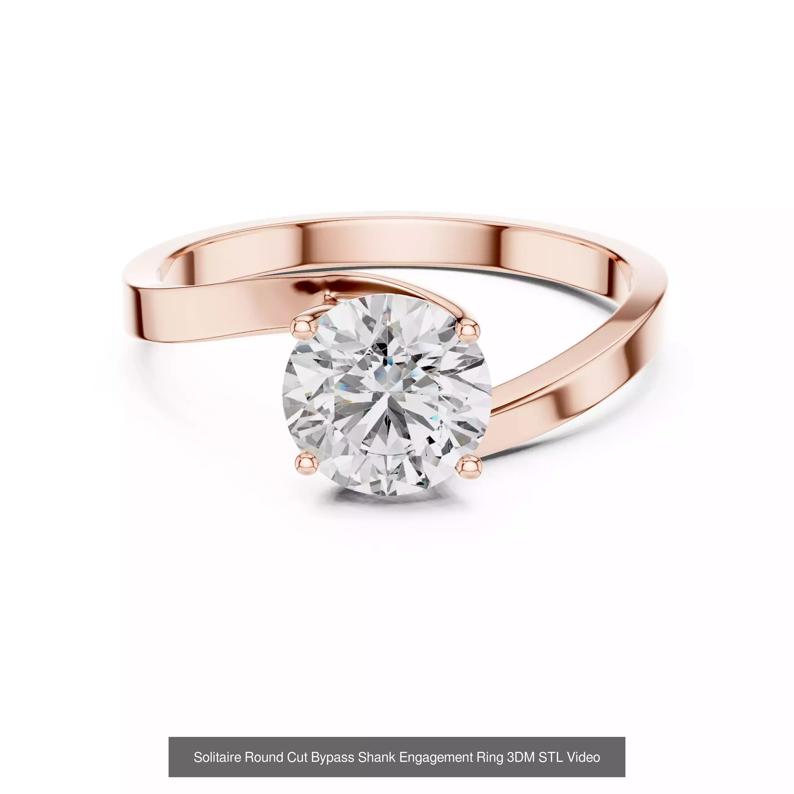 237 Solitaire Diamond Ring 3DM STL OBJ FBX 3 Color Render Video 3D Model Collection_186