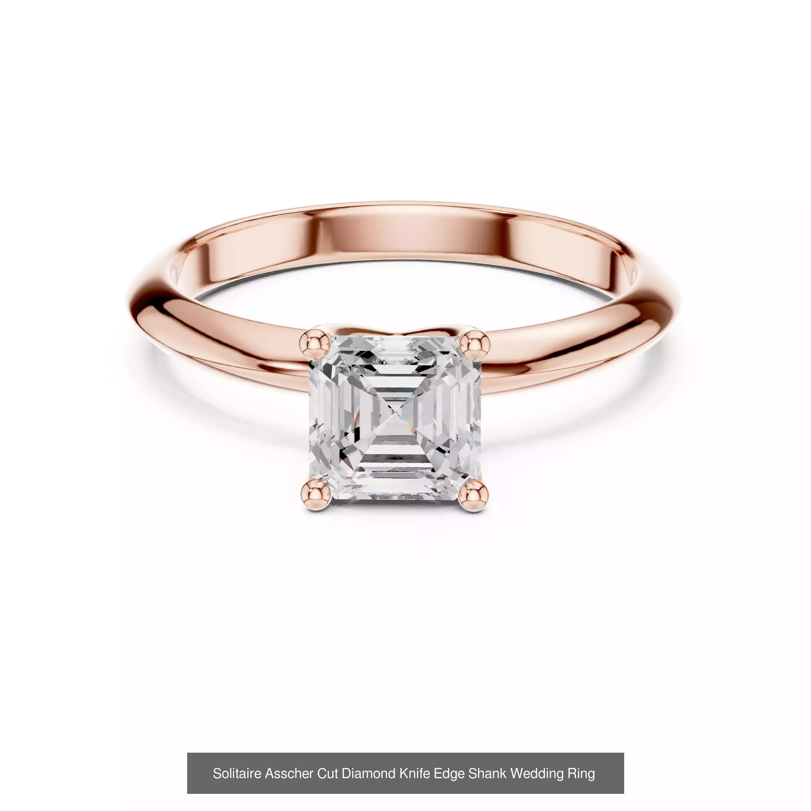 112 Asscher Diamond Rings 3DM STL OBJ FBX 3 Color Render Video 3D Model Collection_123