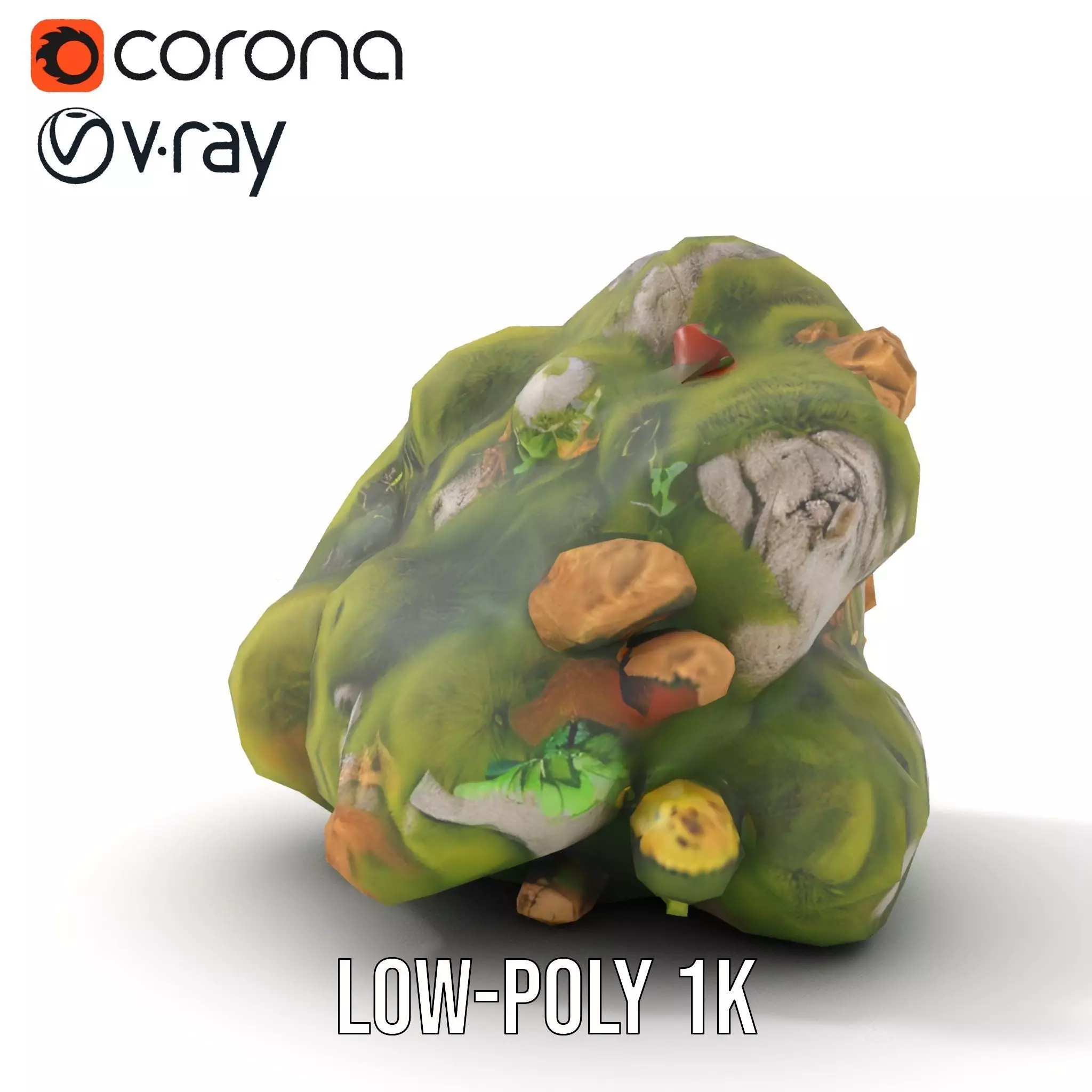 Mossy Rock Jungle model pack Low-poly 3D model_19
