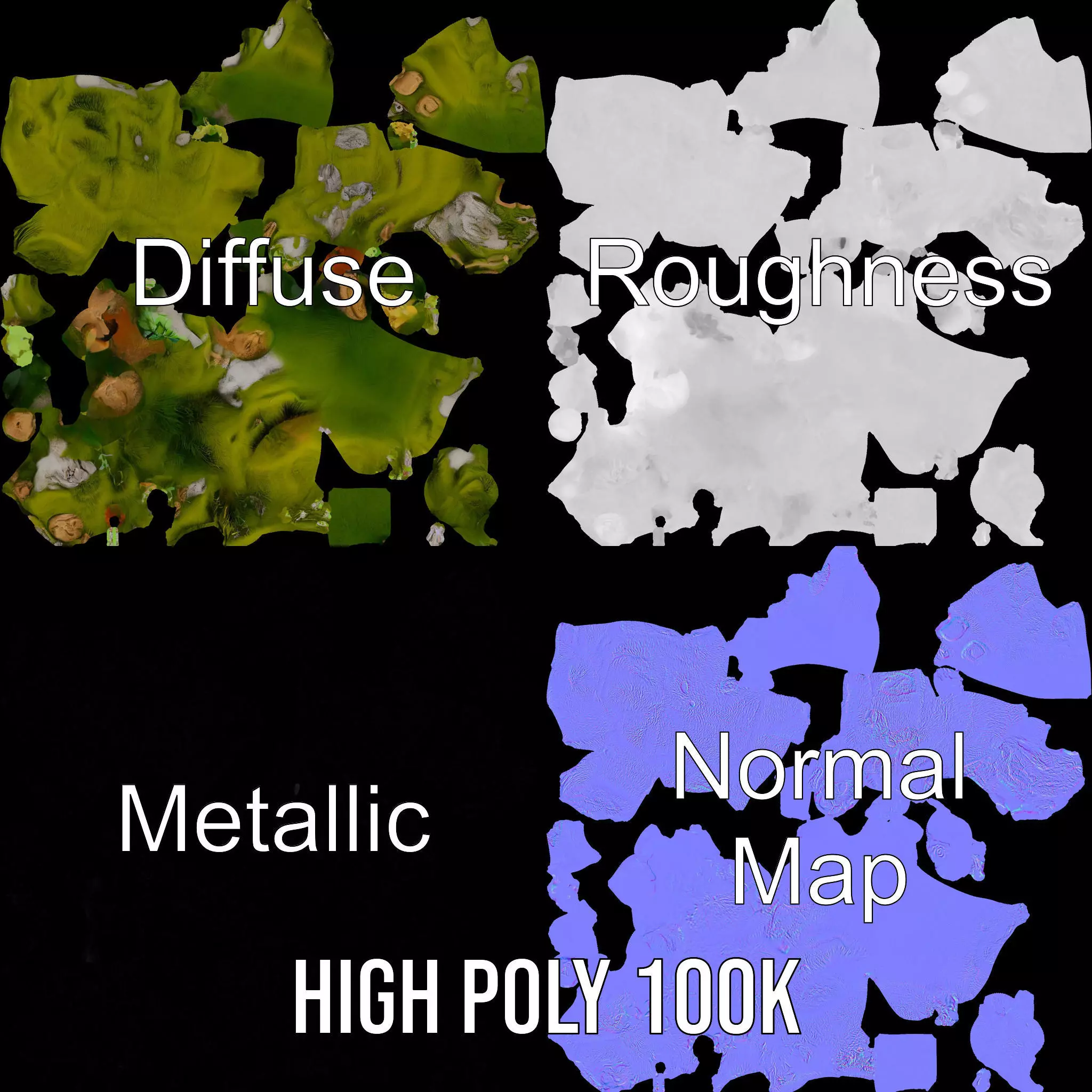 Mossy Rock Jungle model pack Low-poly 3D model_3