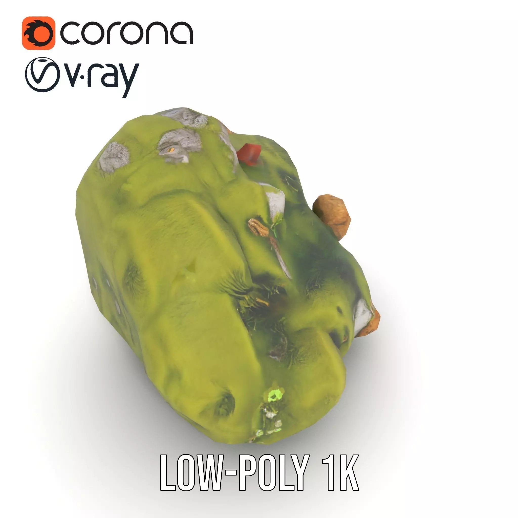 Mossy Rock Jungle model pack Low-poly 3D model_14