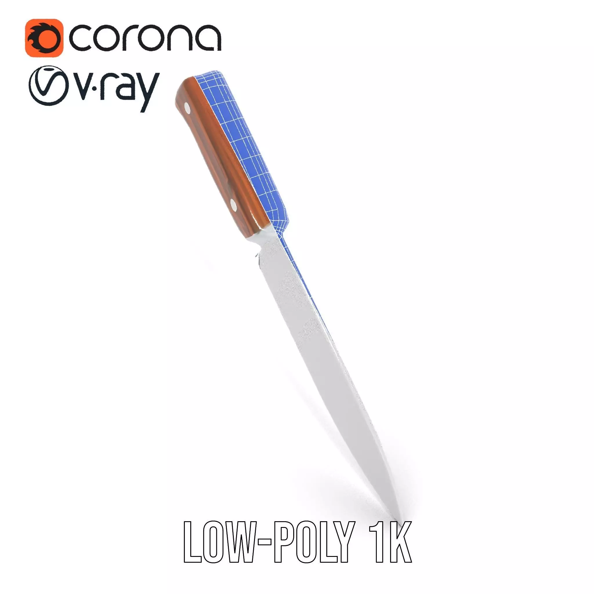 Ebony Chef Knife model pack Low-poly 3D model_23