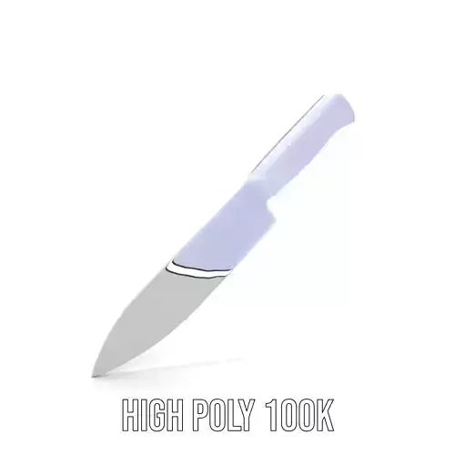 Ebony Chef Knife model pack Low-poly 3D model 4