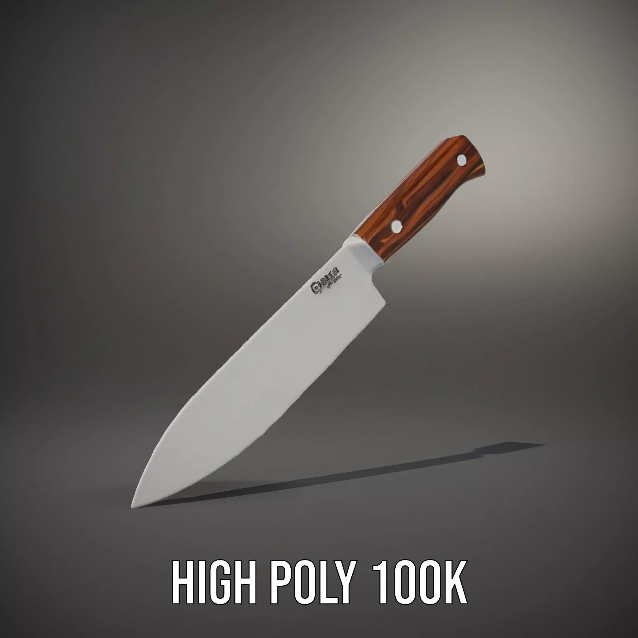 Ebony Chef Knife model pack Low-poly 3D model_8