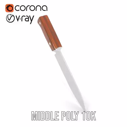 Ebony Chef Knife model pack Low-poly 3D model 6
