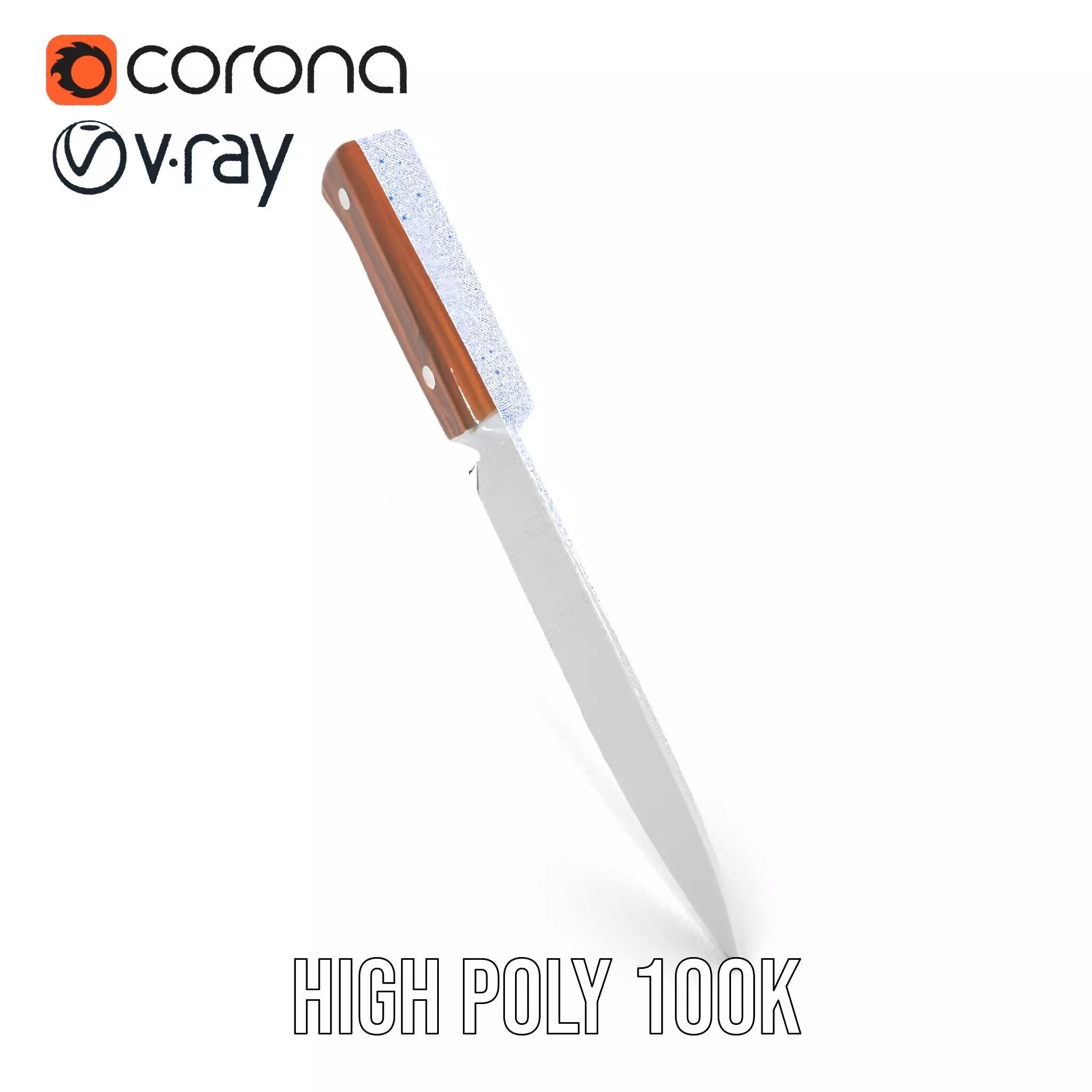 Ebony Chef Knife model pack Low-poly 3D model_32