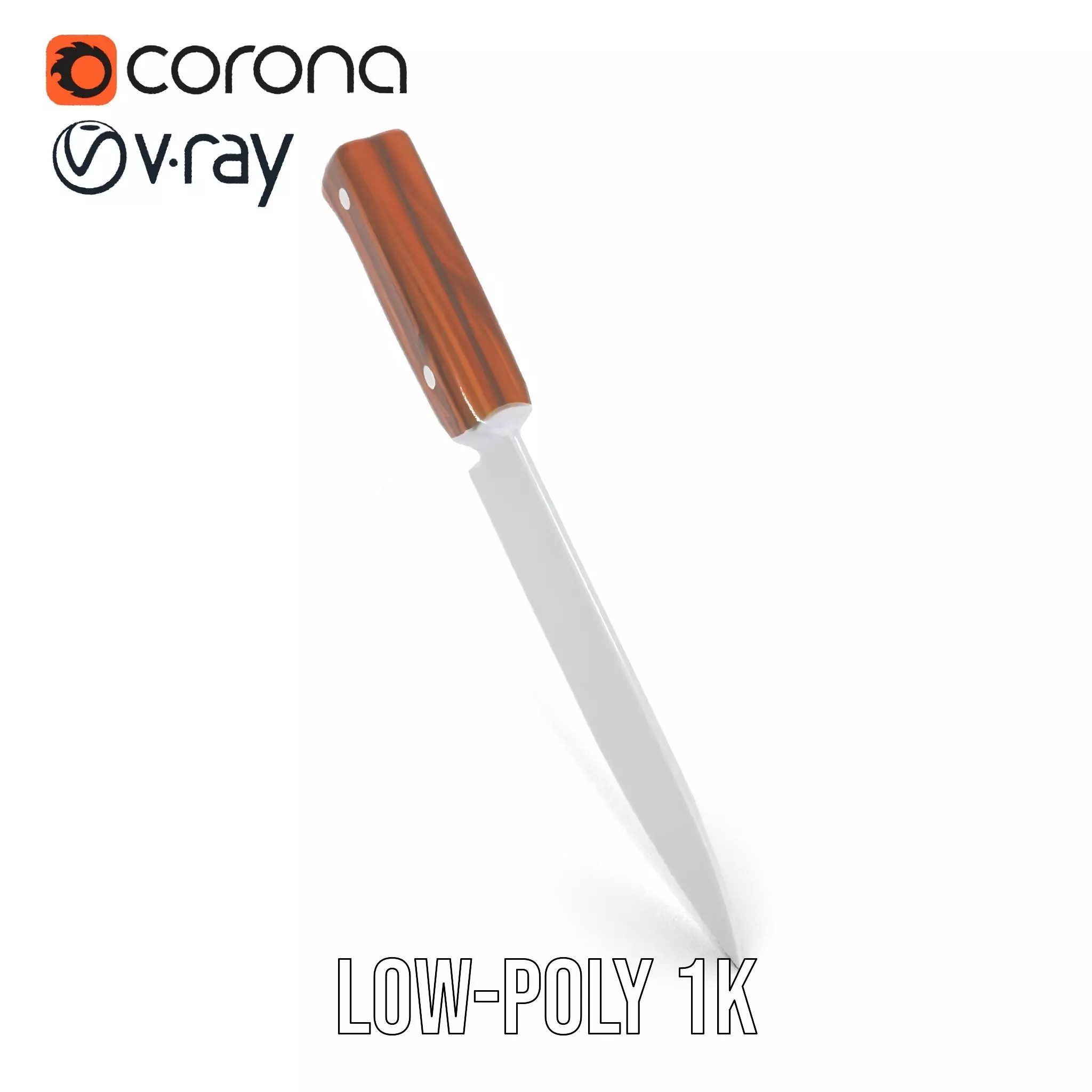 Ebony Chef Knife model pack Low-poly 3D model_14
