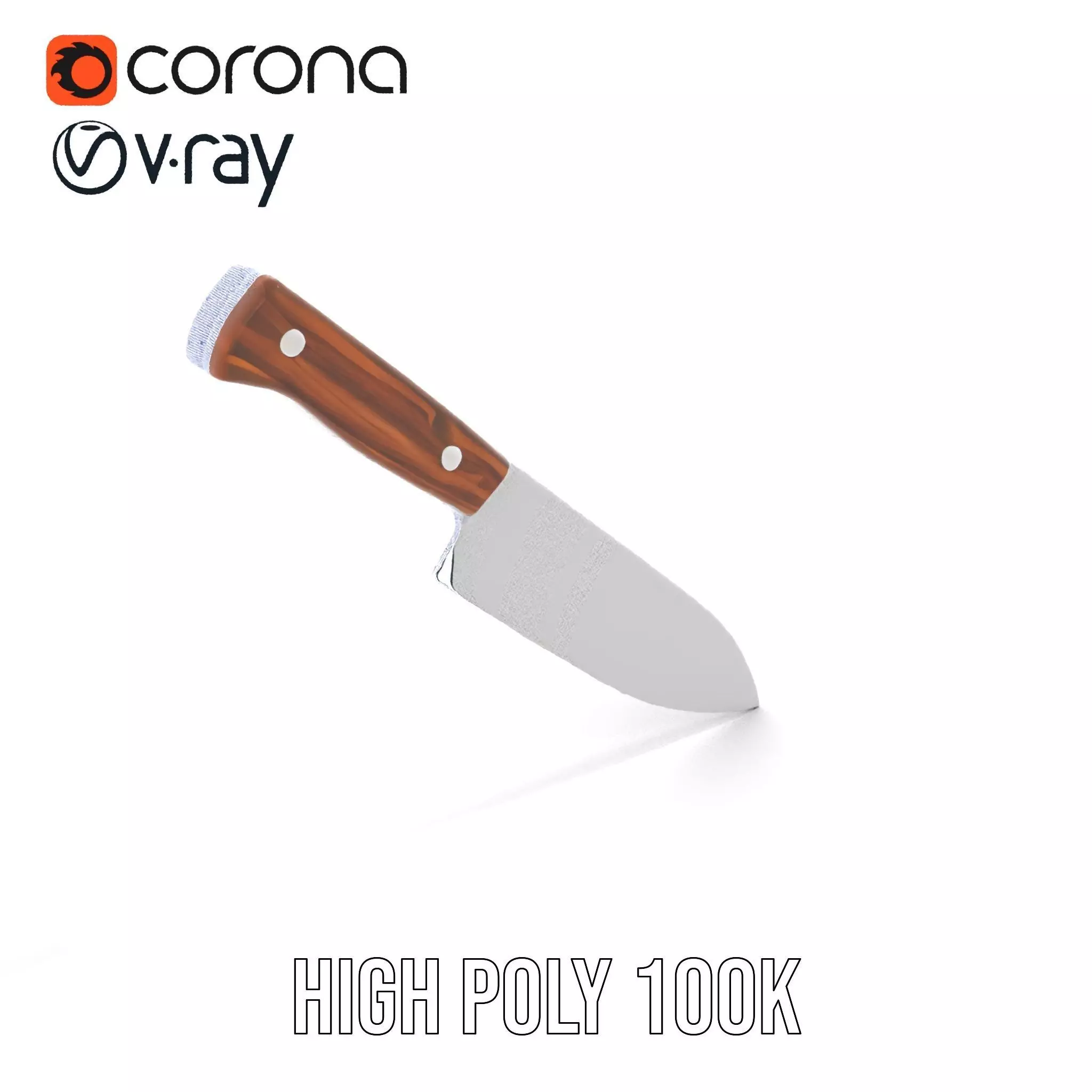 Ebony Chef Knife model pack Low-poly 3D model_21