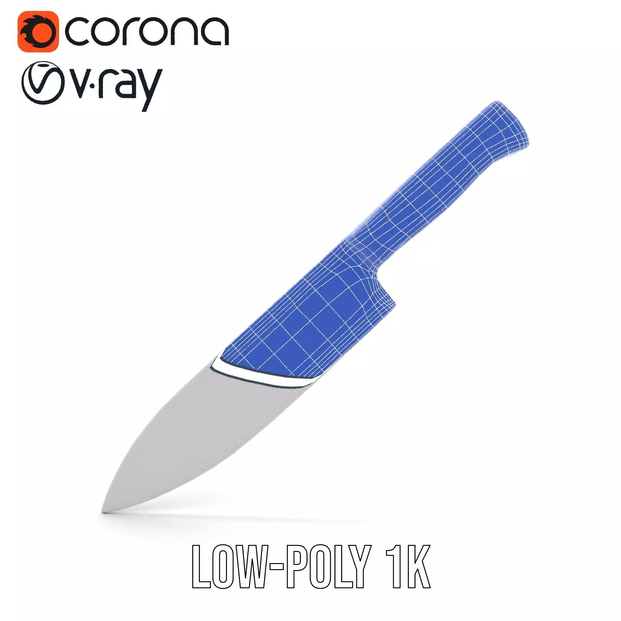 Ebony Chef Knife model pack Low-poly 3D model_28