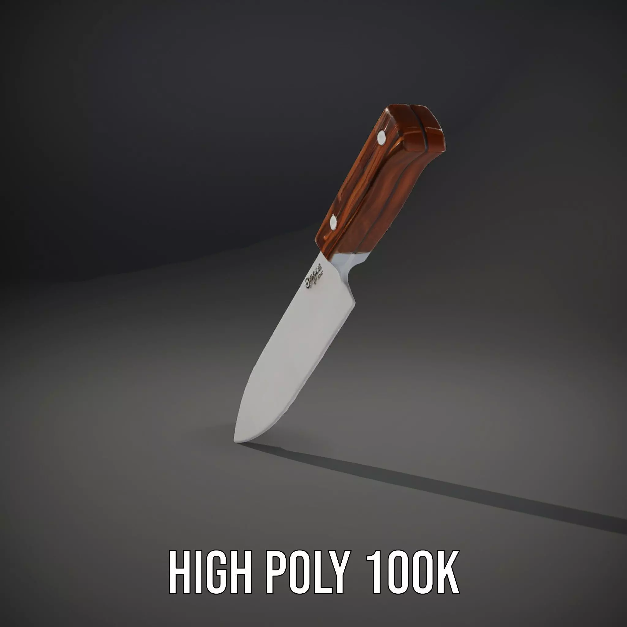 Ebony Chef Knife model pack Low-poly 3D model_10