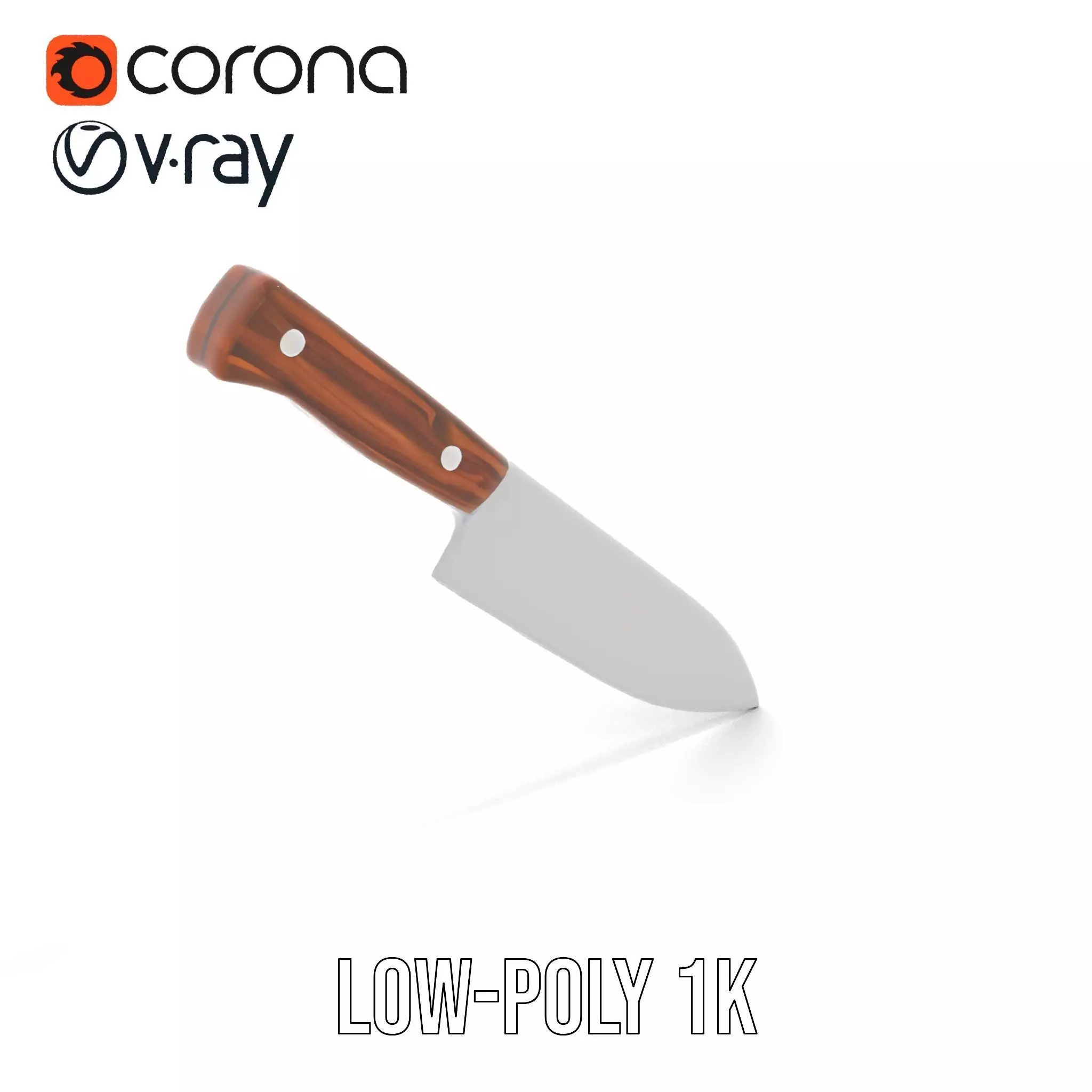 Ebony Chef Knife model pack Low-poly 3D model_7